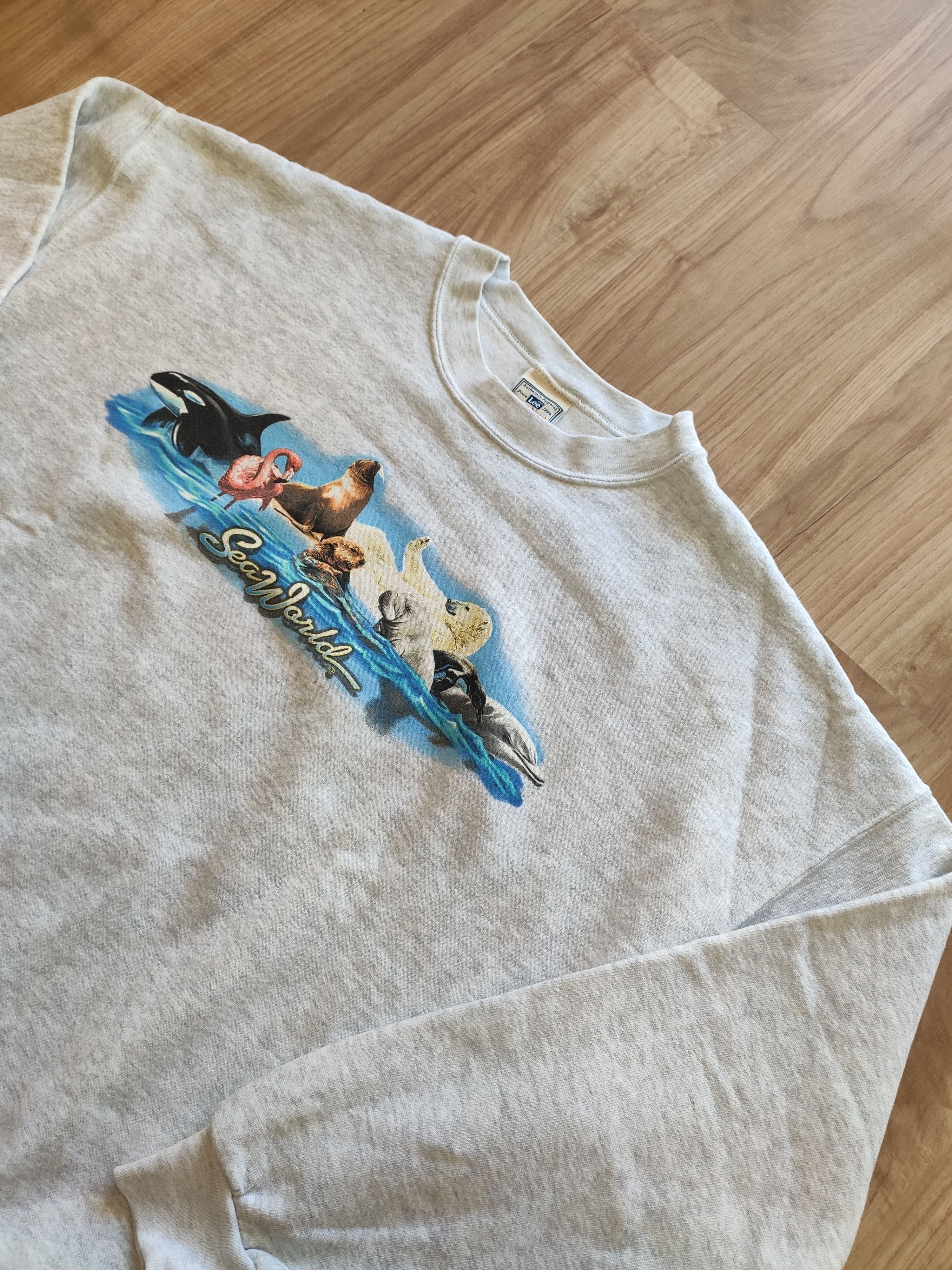 Lee Vintage boxy sweatshirt sweater animals dolphins 90s Size US XL / EU 56 / 4 - 3 Thumbnail