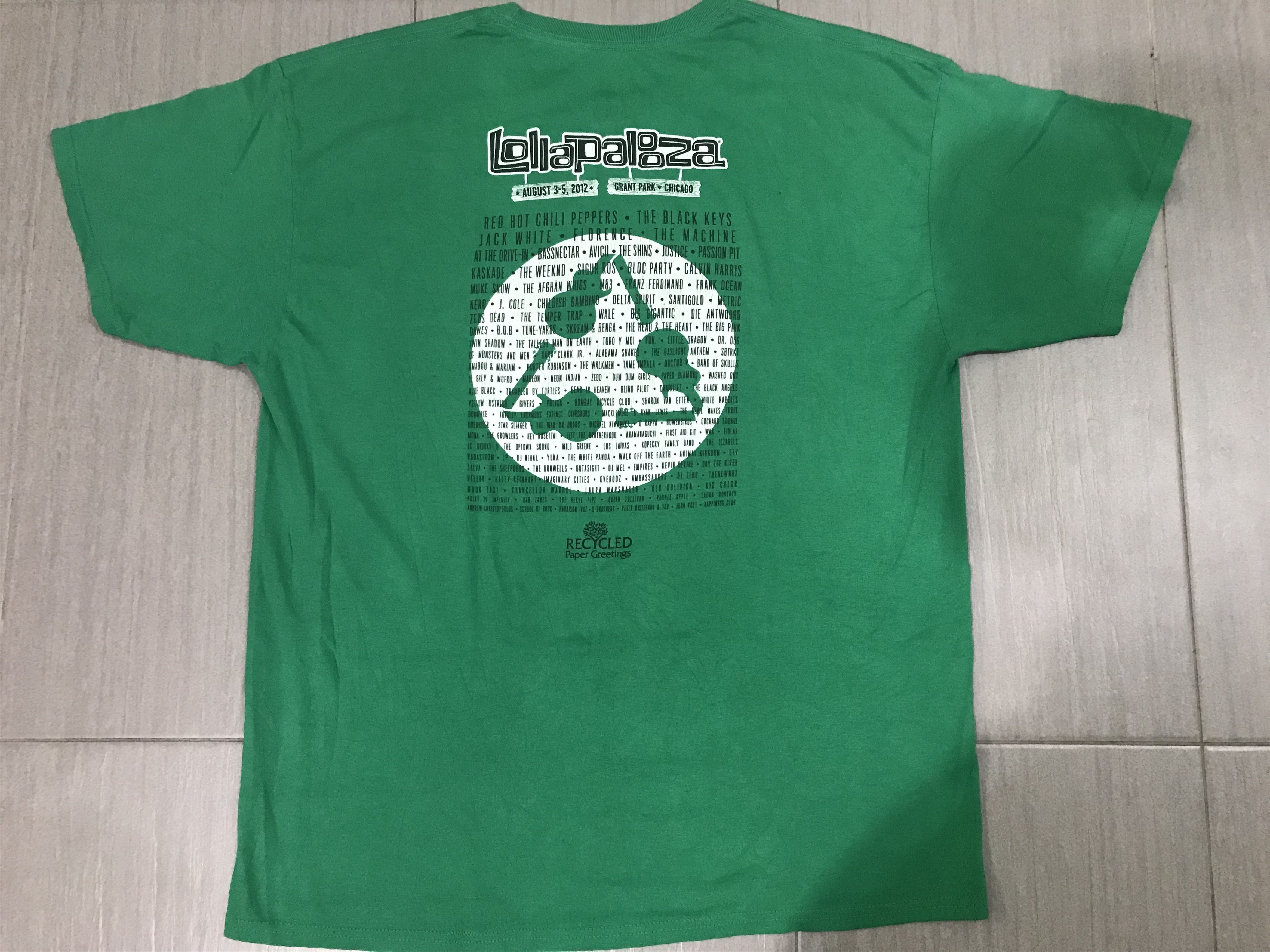 Band Tees Lollapalooza Grant Park Chicago August 2012 Tour T-Shirt Size US L / EU 52-54 / 3 - 4 Thumbnail