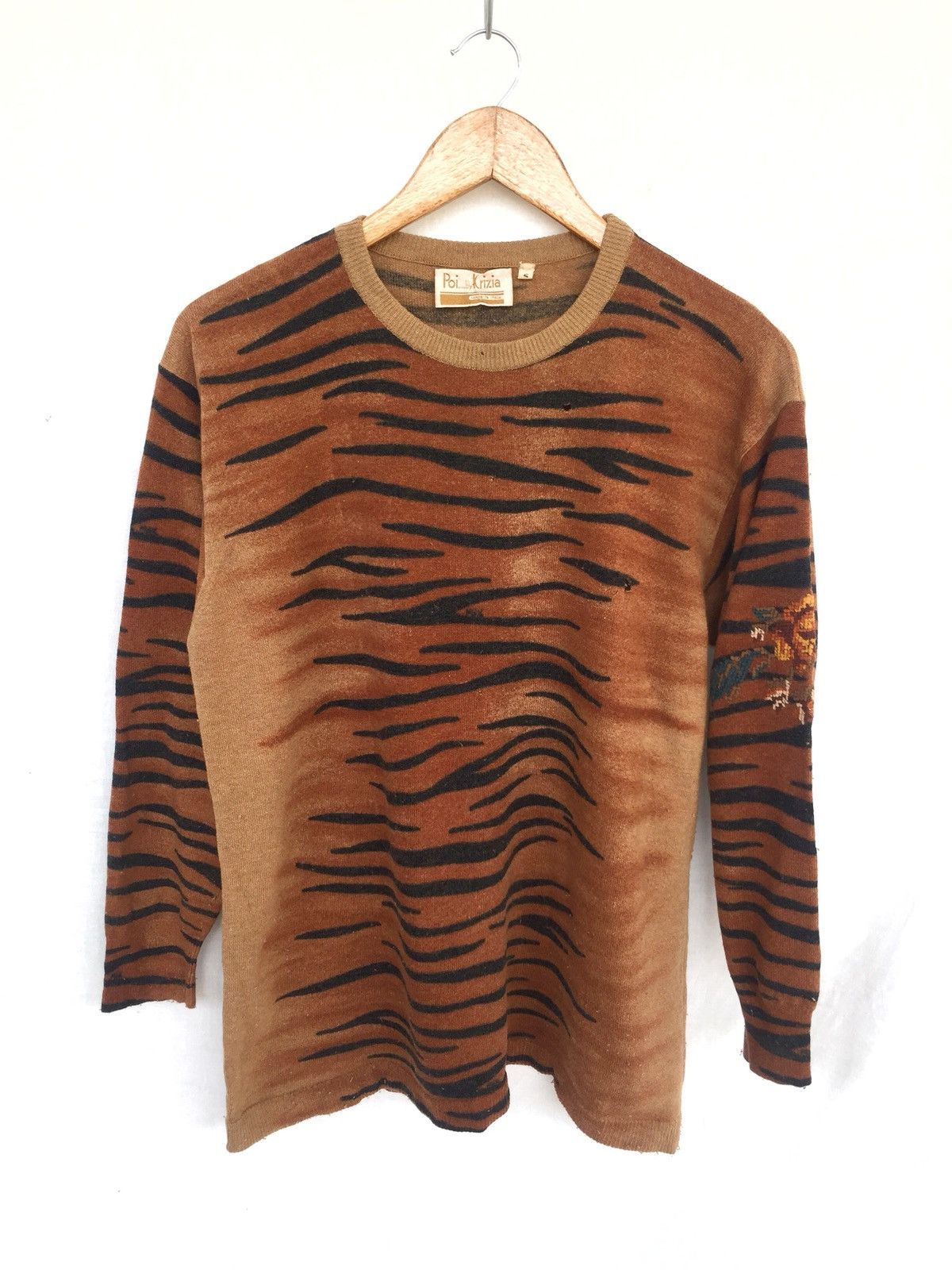 Krizia Uomo ❌LAST DROP❌ Iconic Vintage 80’s Tiger Skins LS Jumper Size US M / EU 48-50 / 2 - 1 Thumbnail