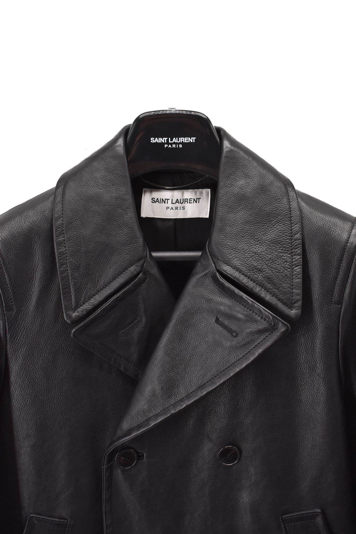 Saint Laurent Paris Saint Laurent Classic Caban Leather Coat Size US S / EU 44-46 / 1 - 2 Thumbnail