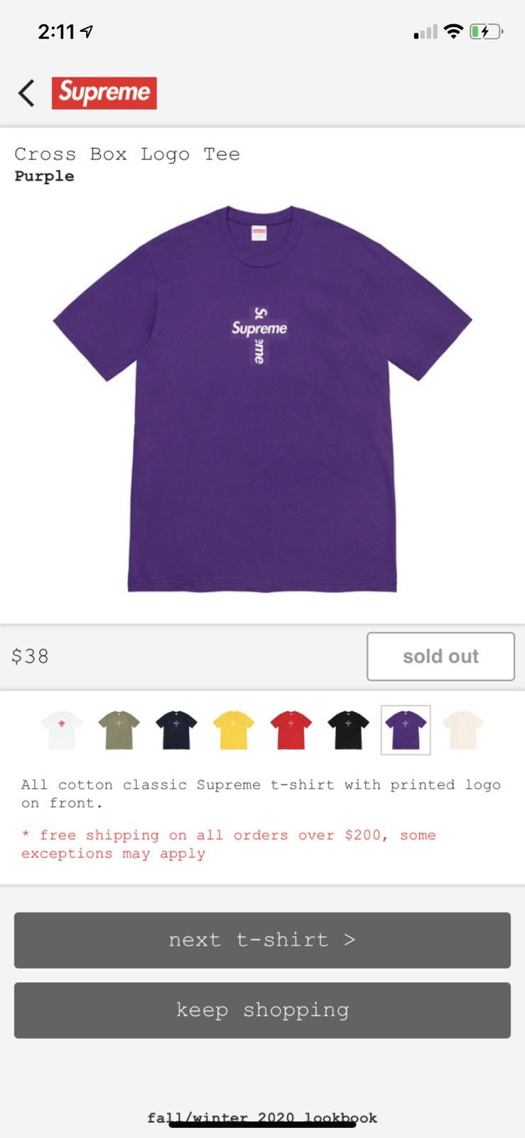 Cross Box Logo Tee Purple