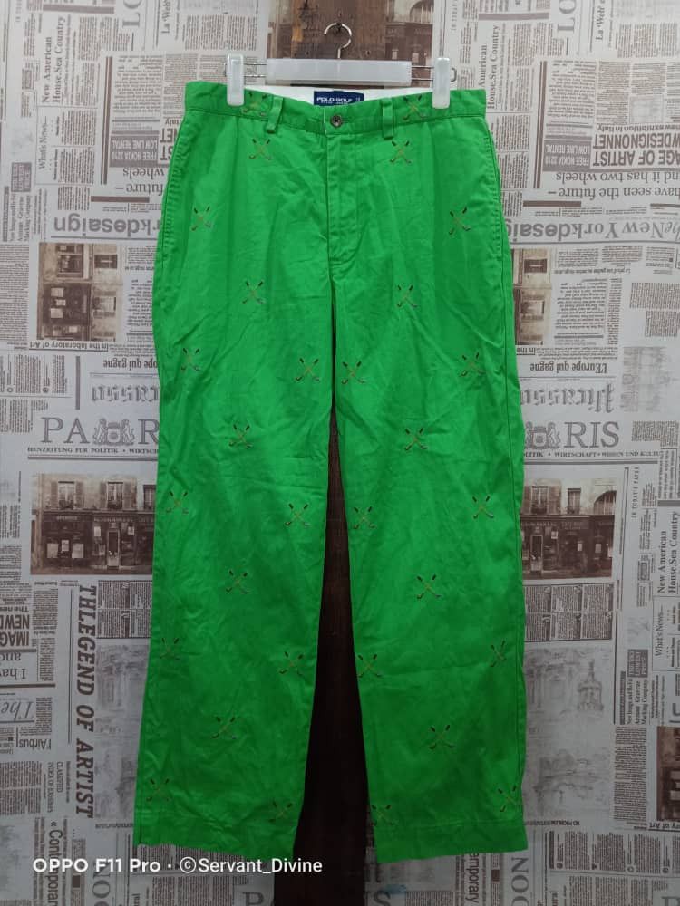 PRL Embroidered Logos Casual Walker Golf Pants Green