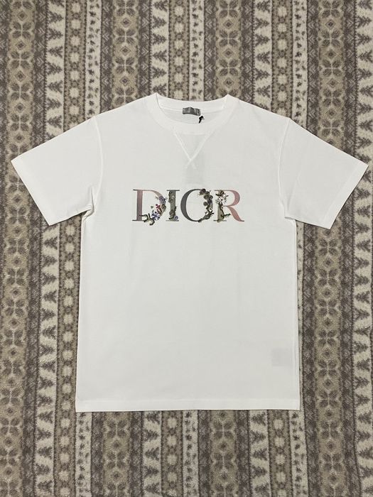 Dior OVERSIZED DIOR FLOWERS T-SHIRT - White Cotton Jersey | Grailed