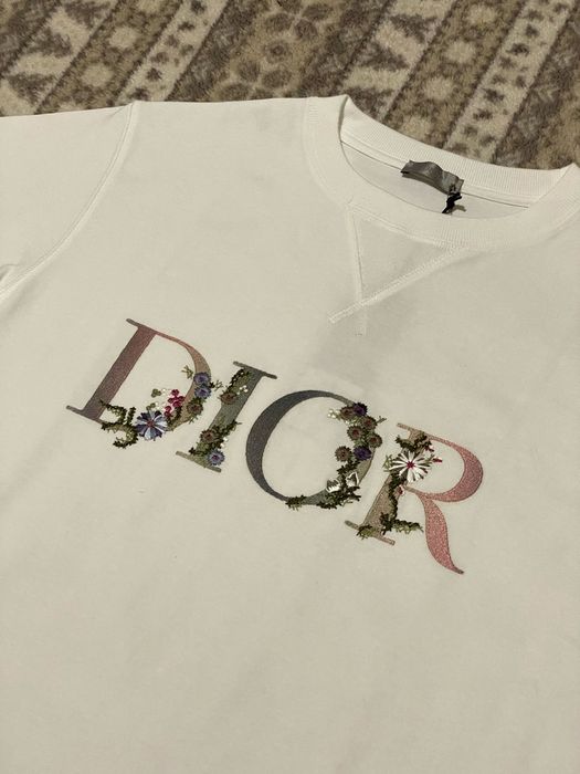 Dior OVERSIZED DIOR FLOWERS T-SHIRT - White Cotton Jersey | Grailed
