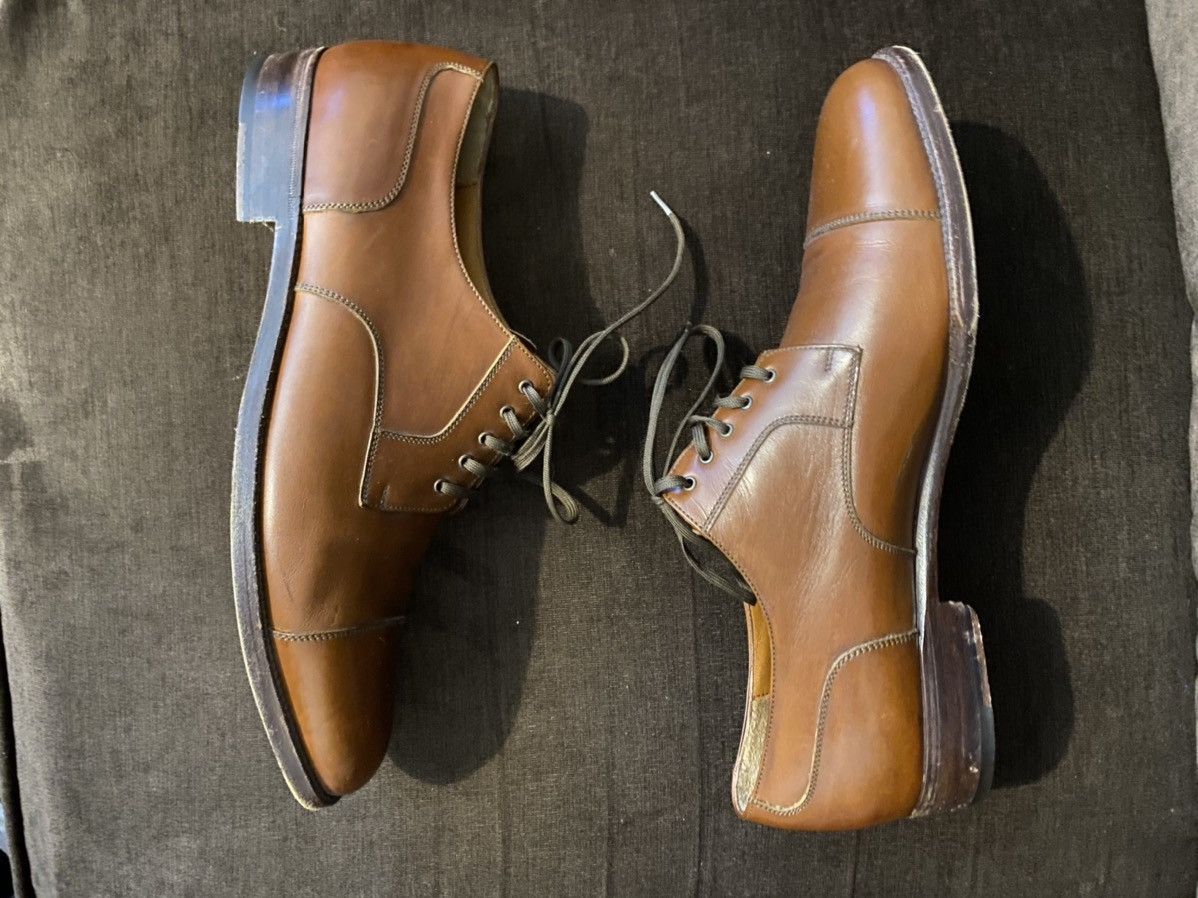 Ferragamo Brown Cap Toe Oxford Shoes