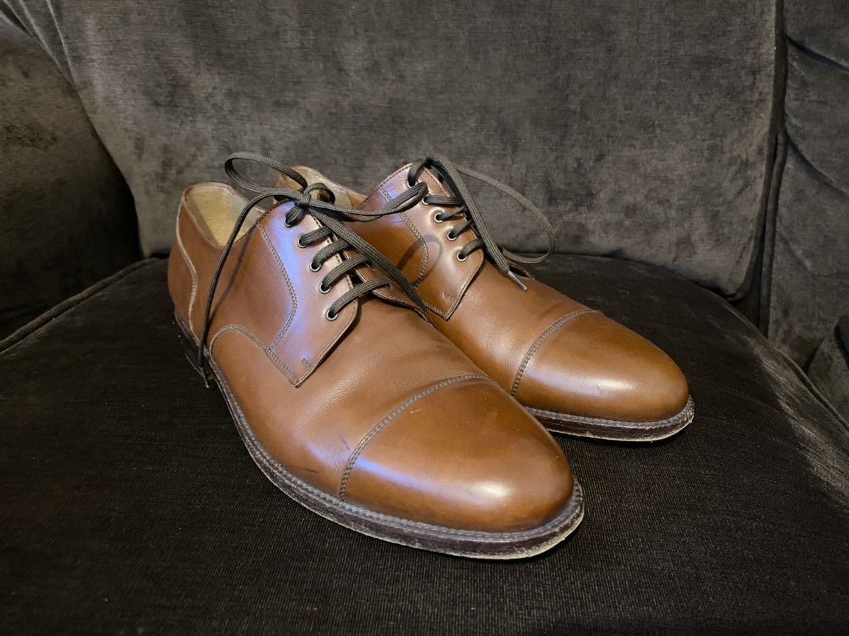 Ferragamo Brown Cap Toe Oxford Shoes
