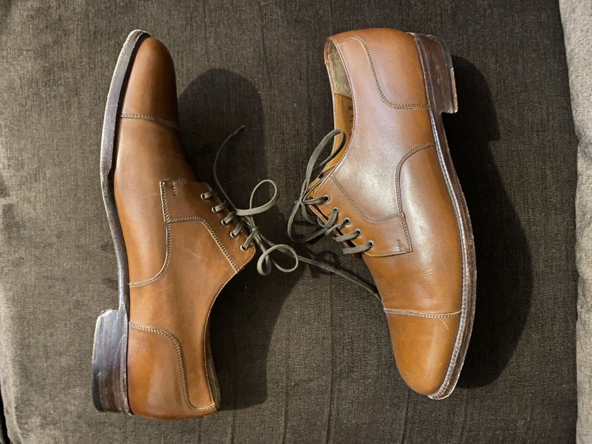Ferragamo Brown Cap Toe Oxford Shoes