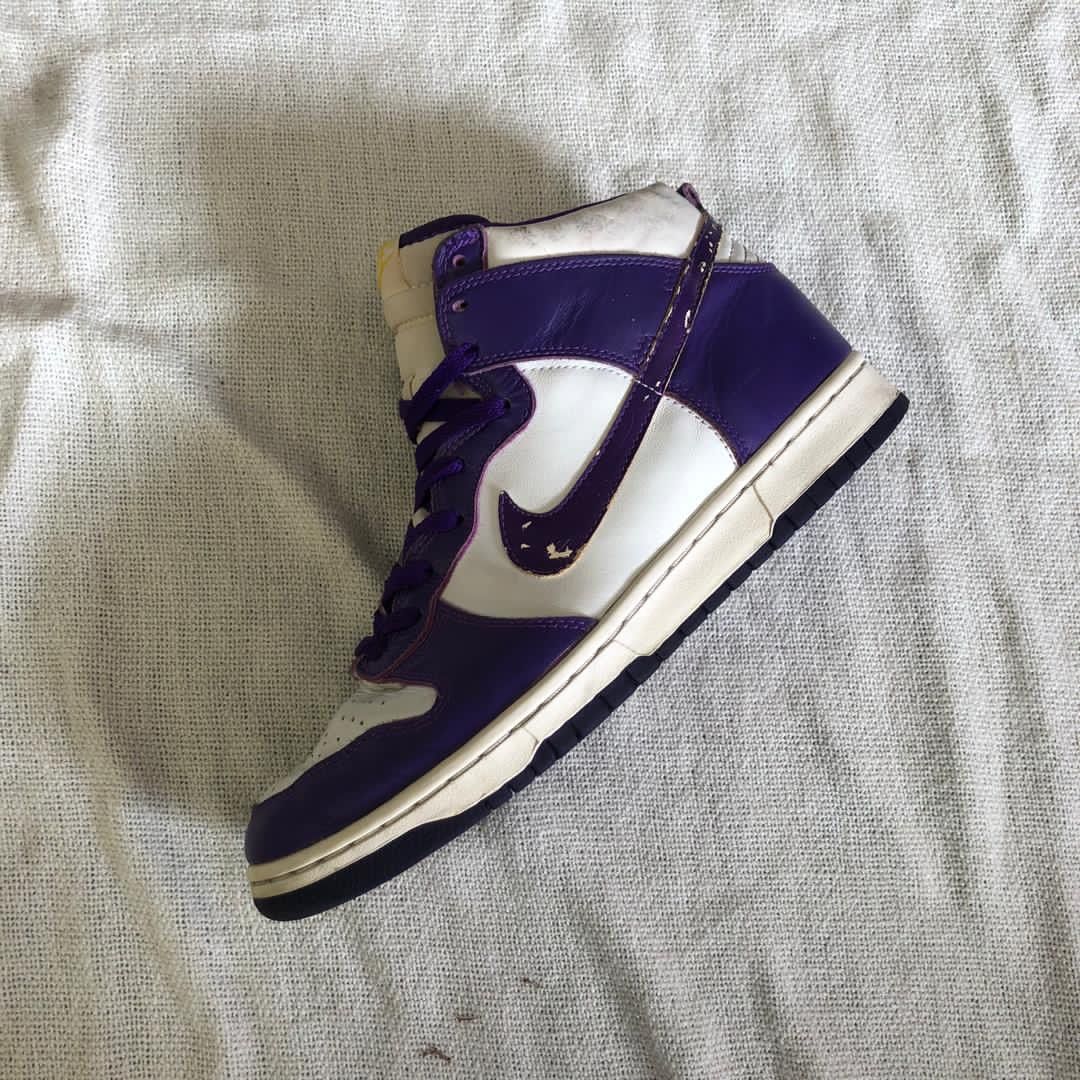 Nike × Vintage 🔴FINAL DROP🔴 1999 Dunk High Le White | Varsity Purple Size US 10 / EU 43 - 7 Thumbnail