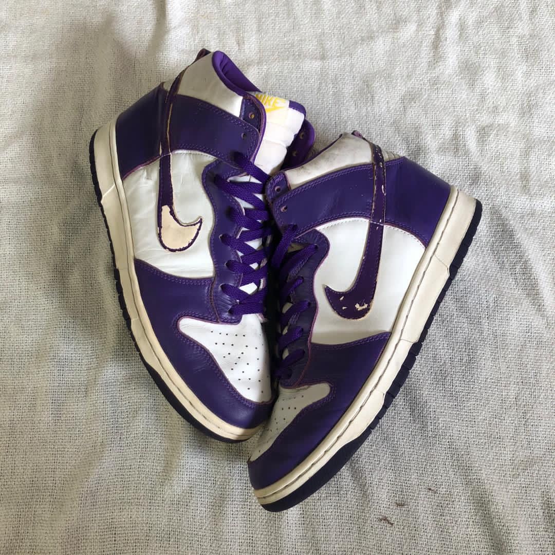 Nike × Vintage 🔴FINAL DROP🔴 1999 Dunk High Le White | Varsity Purple Size US 10 / EU 43 - 2 Thumbnail