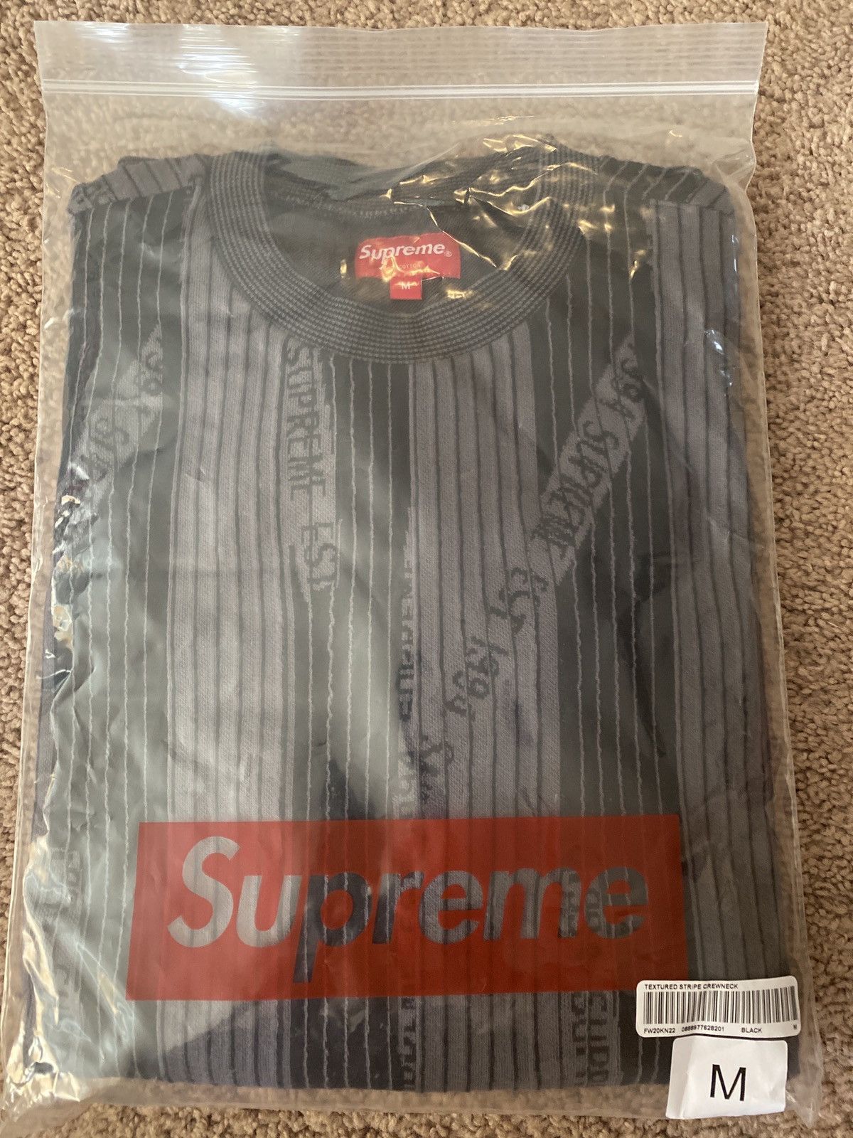 Supreme Supreme Textured stripe crewneck | Grailed