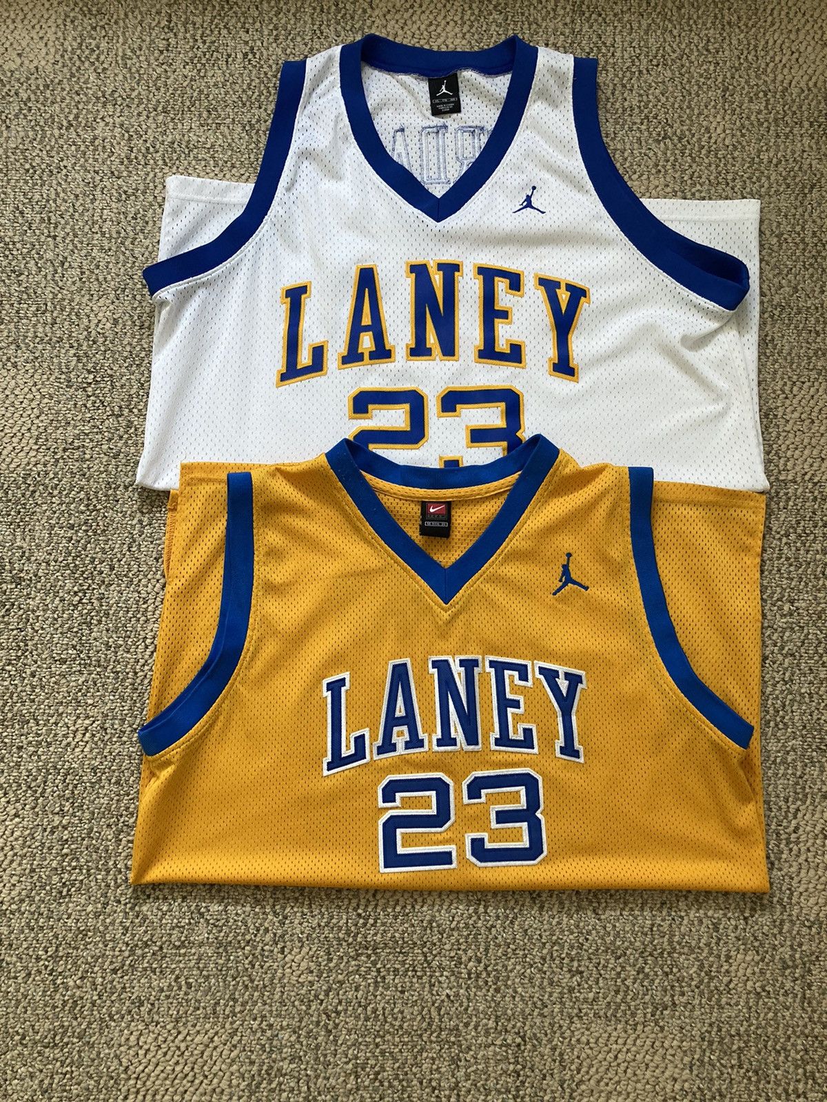 Mens Jordan High School Laney 23# Basketball Jersey All Stitched Retro  Throwback
