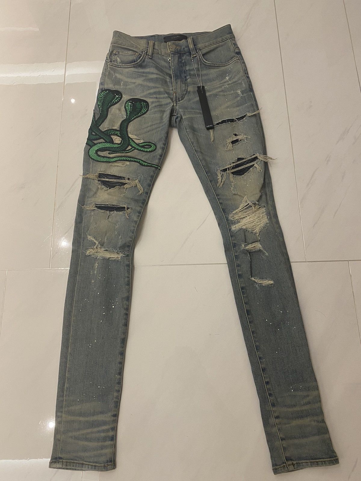 Amiri Amiri Snake Art Patch Jeans Size 28 | Grailed