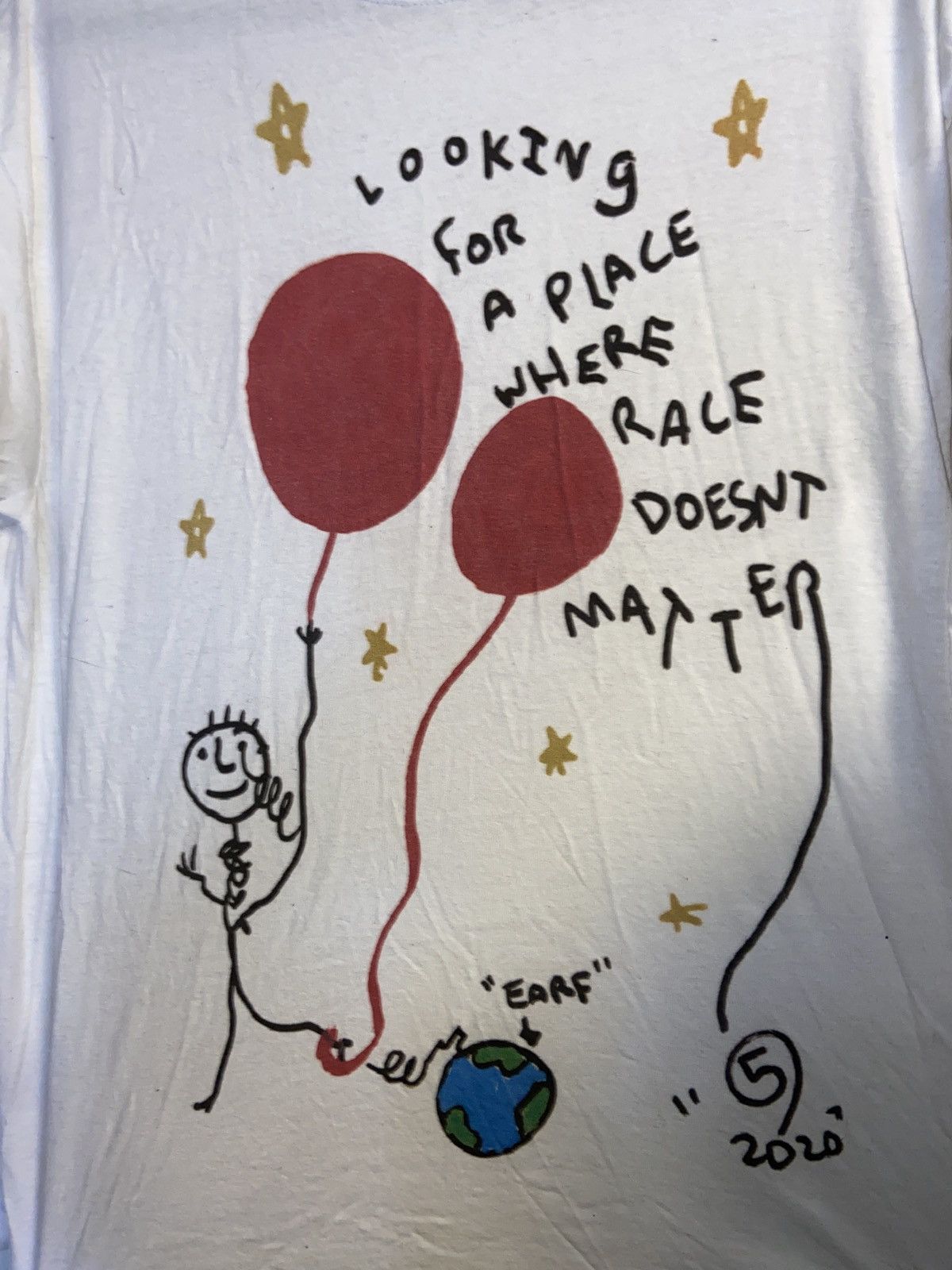 Vintage RACE DOESNT MATTER TEE BY 5AMROSA Size US L / EU 52-54 / 3 - 2 Thumbnail