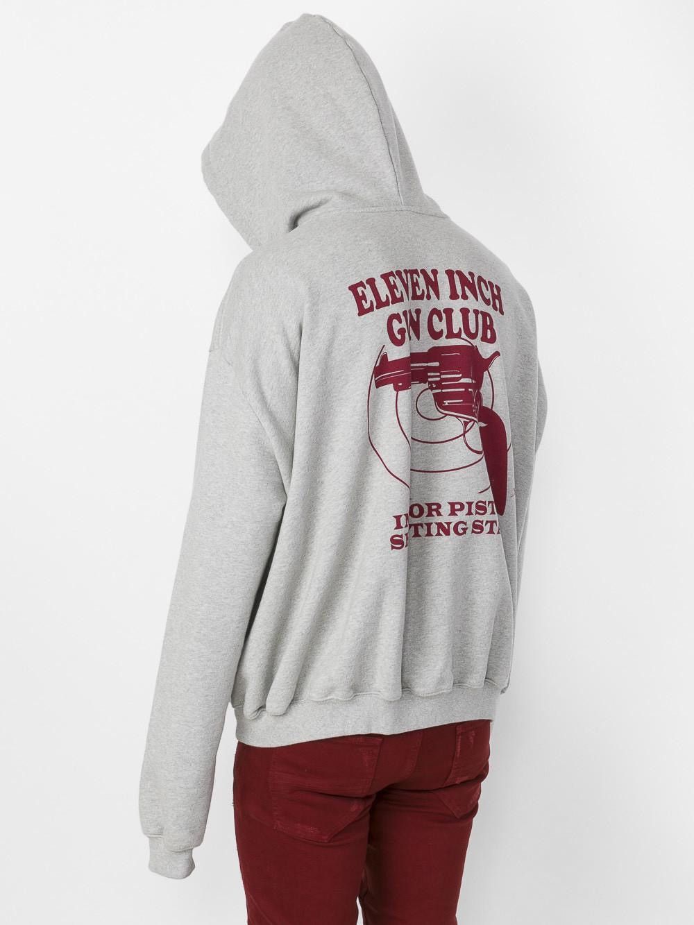 Vetements Eleven Inch Gun Club Grey Red Sweatshirt Hoodie | Grailed