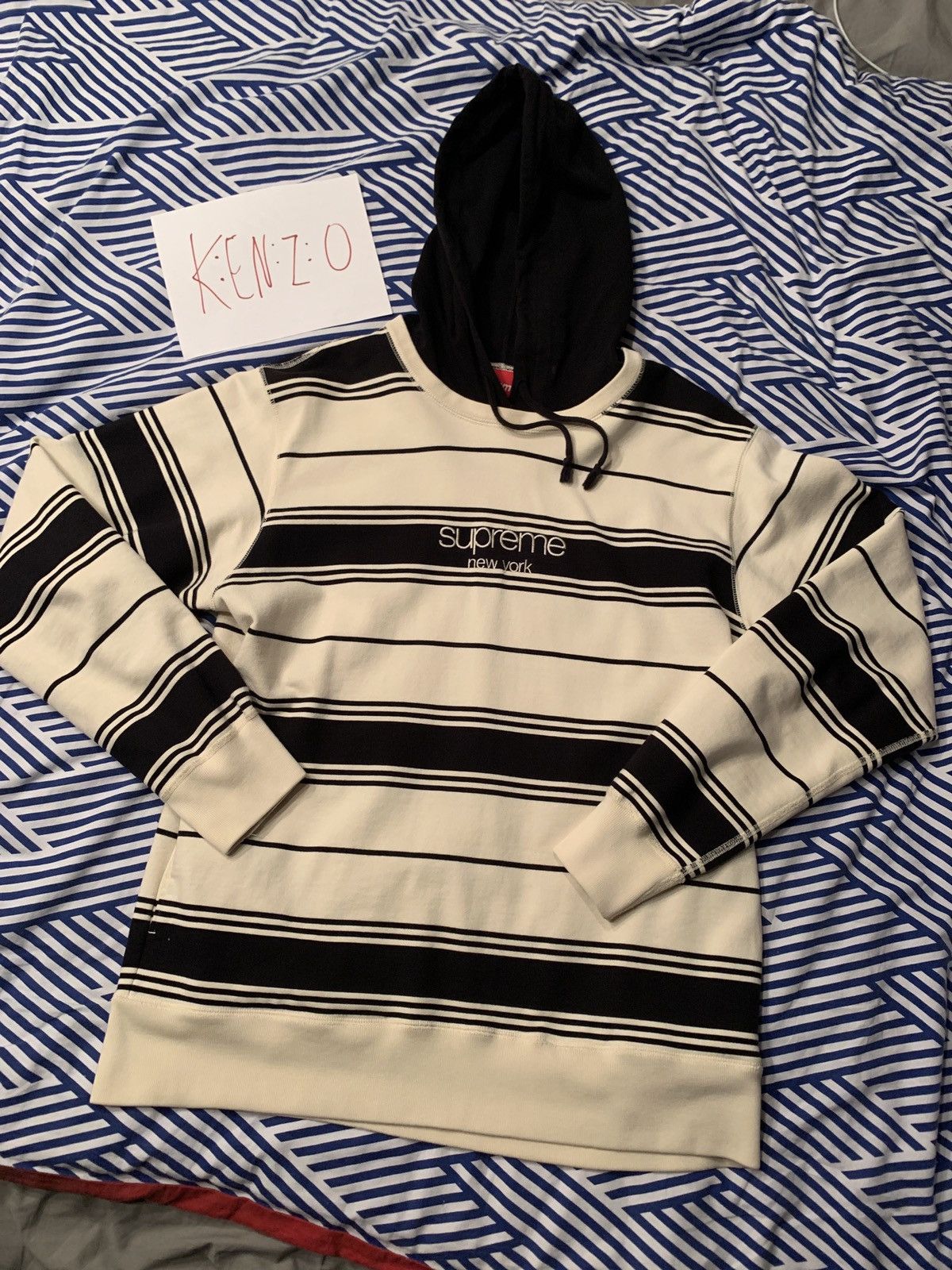 Supreme cheap striped hoodie