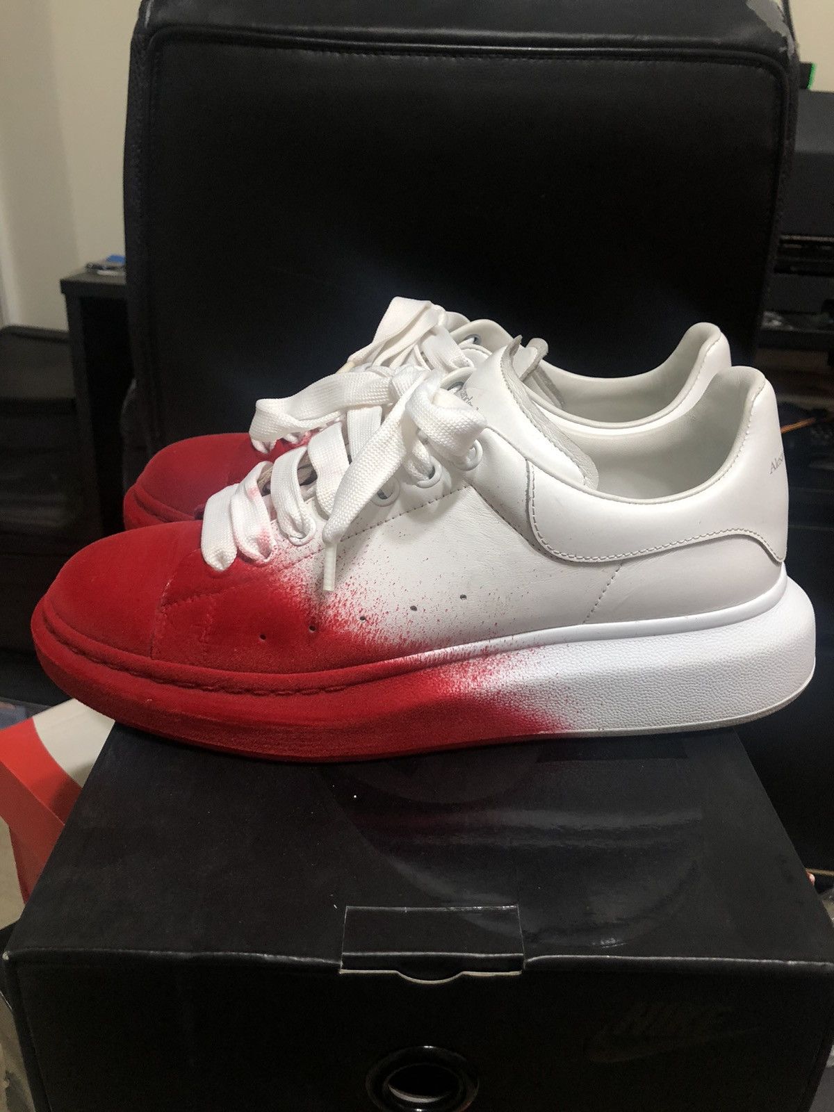 Alexander McQueen Spray Paint Sneakers in Red