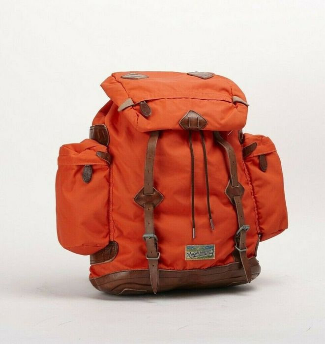 Polo Ralph Lauren Yosemite Backpack Rucksack Leather Orange