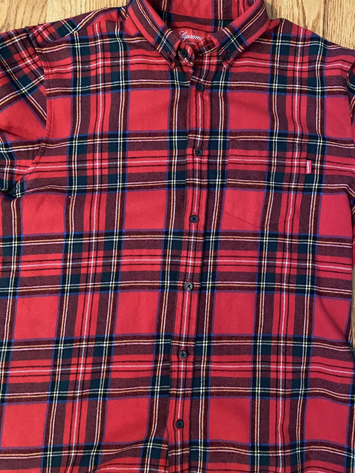 Supreme Supreme Tartan Flannel Shirt Red Large Size US L / EU 52-54 / 3 - 3 Thumbnail