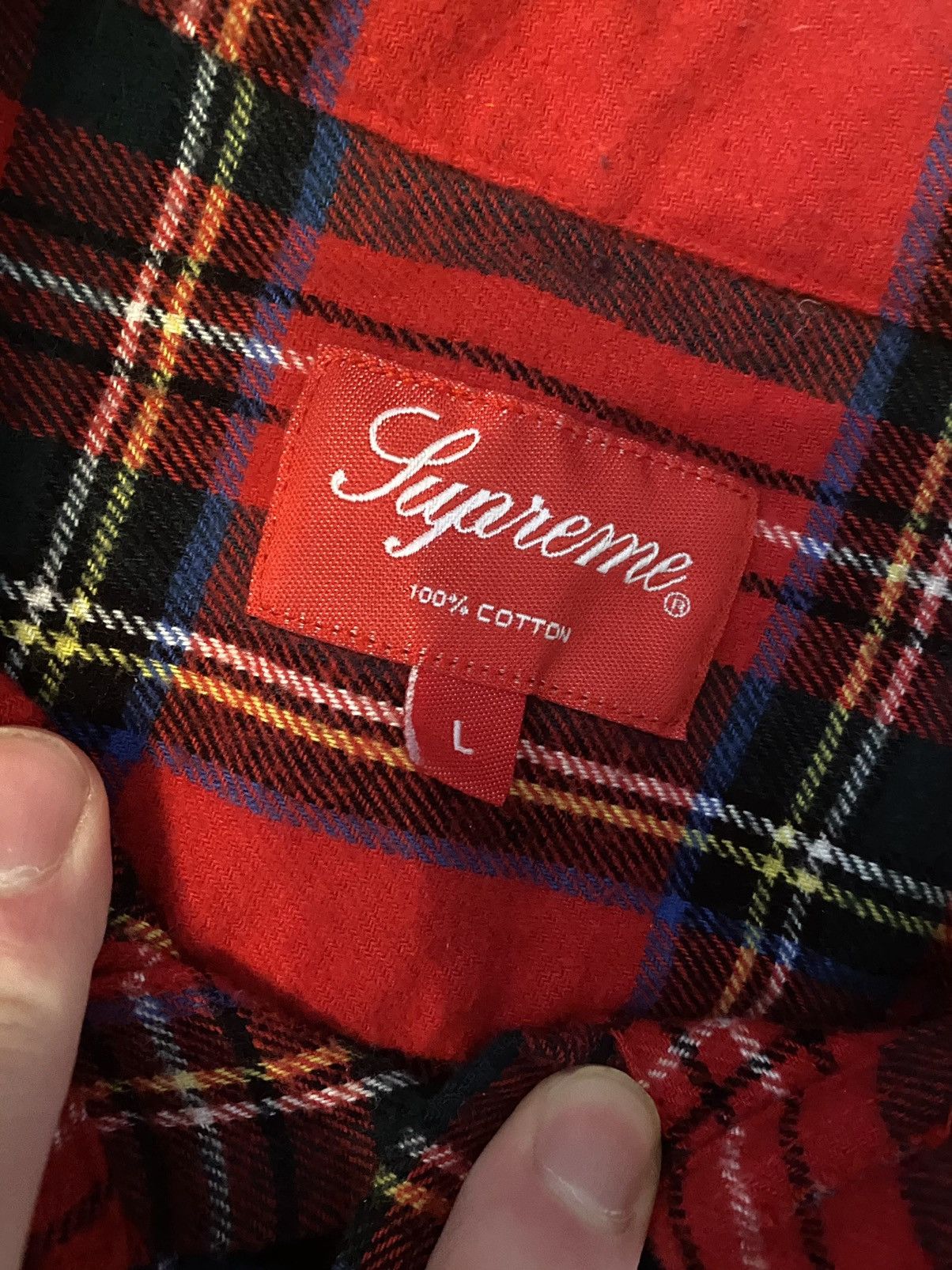 Supreme Supreme Tartan Flannel Shirt Red Large Size US L / EU 52-54 / 3 - 6 Thumbnail