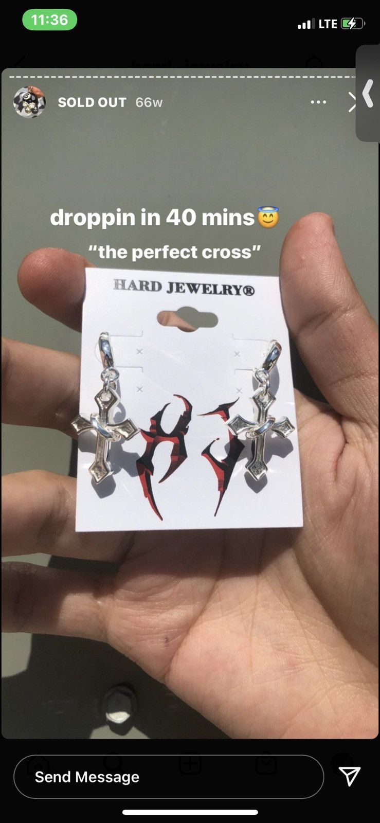 Worldwide Youth Hard Jewelry x WORLDWIDE YOUTH Halo Cross Earrings Size ONE SIZE - 4 Thumbnail