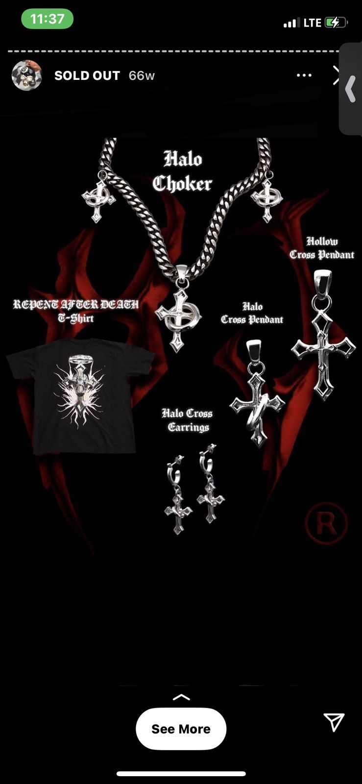 Worldwide Youth Hard Jewelry x WORLDWIDE YOUTH Halo Cross Earrings Size ONE SIZE - 6 Thumbnail