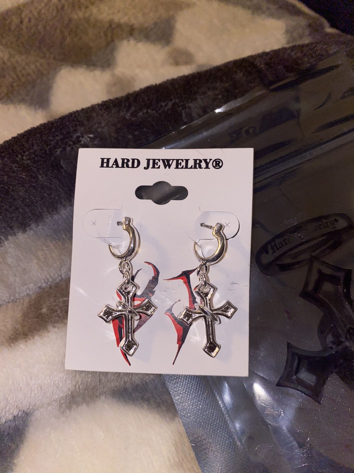 Worldwide Youth Hard Jewelry x WORLDWIDE YOUTH Halo Cross Earrings Size ONE SIZE - 1 Thumbnail