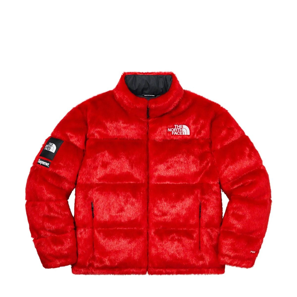 Supreme Supreme x The North Face Faux Fur Nuptse Jacket Red | Grailed