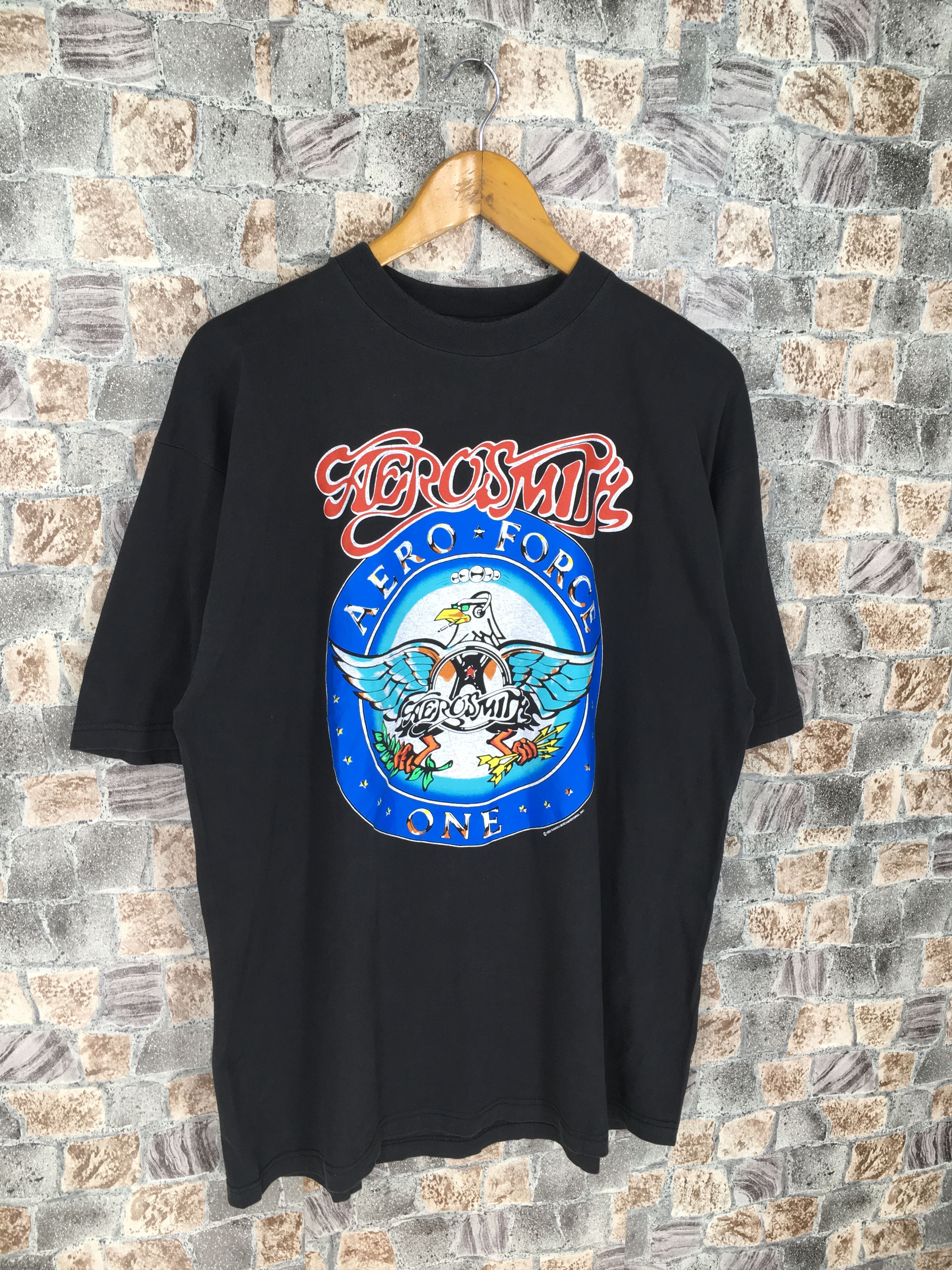 Aerosmith × Band Tees Vintage 90s Aerosmith Aero Force One Tshirt XLarge Size US XL / EU 56 / 4 - 5 Thumbnail