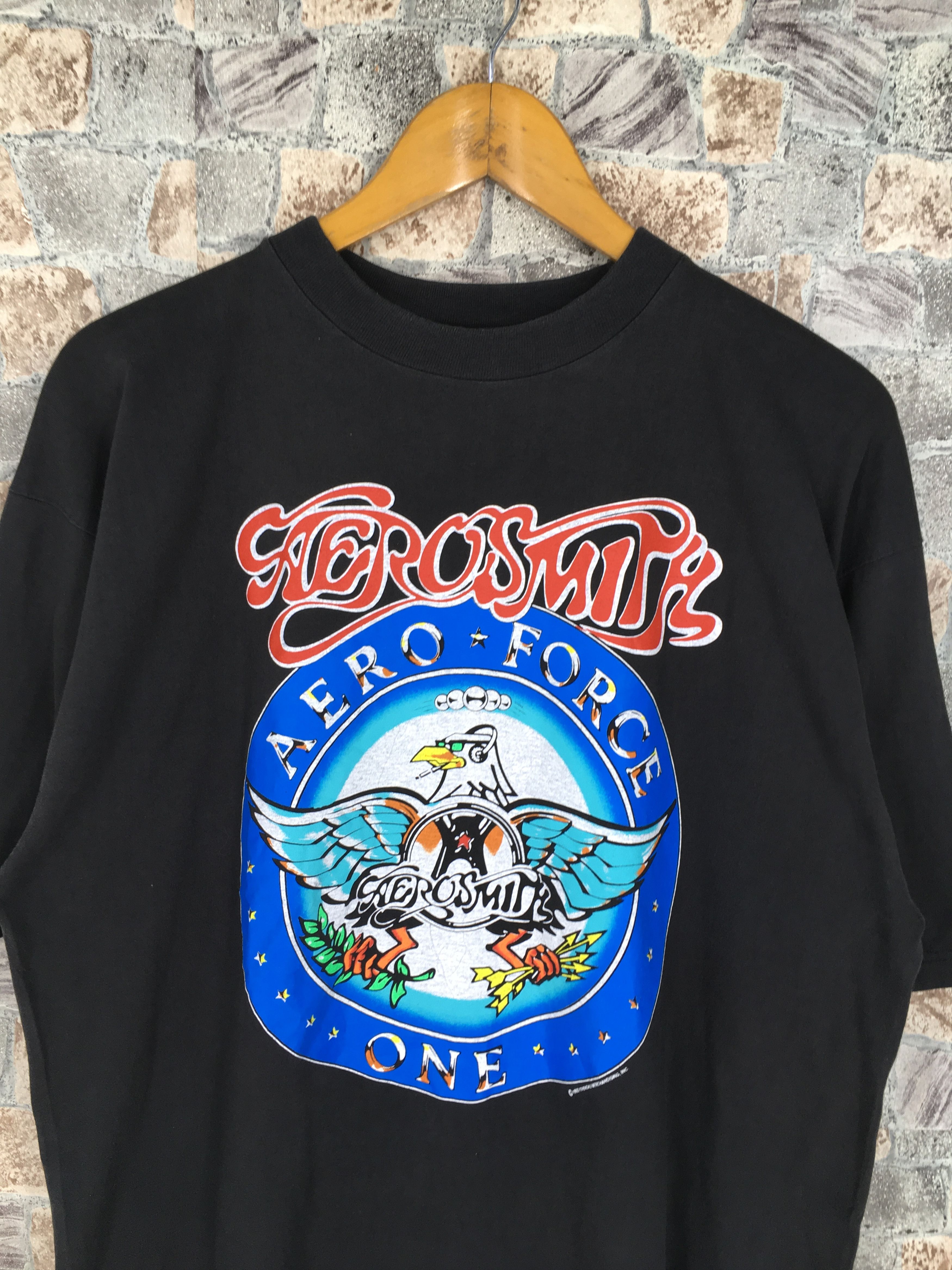 Aerosmith × Band Tees Vintage 90s Aerosmith Aero Force One Tshirt XLarge Size US XL / EU 56 / 4 - 2 Thumbnail