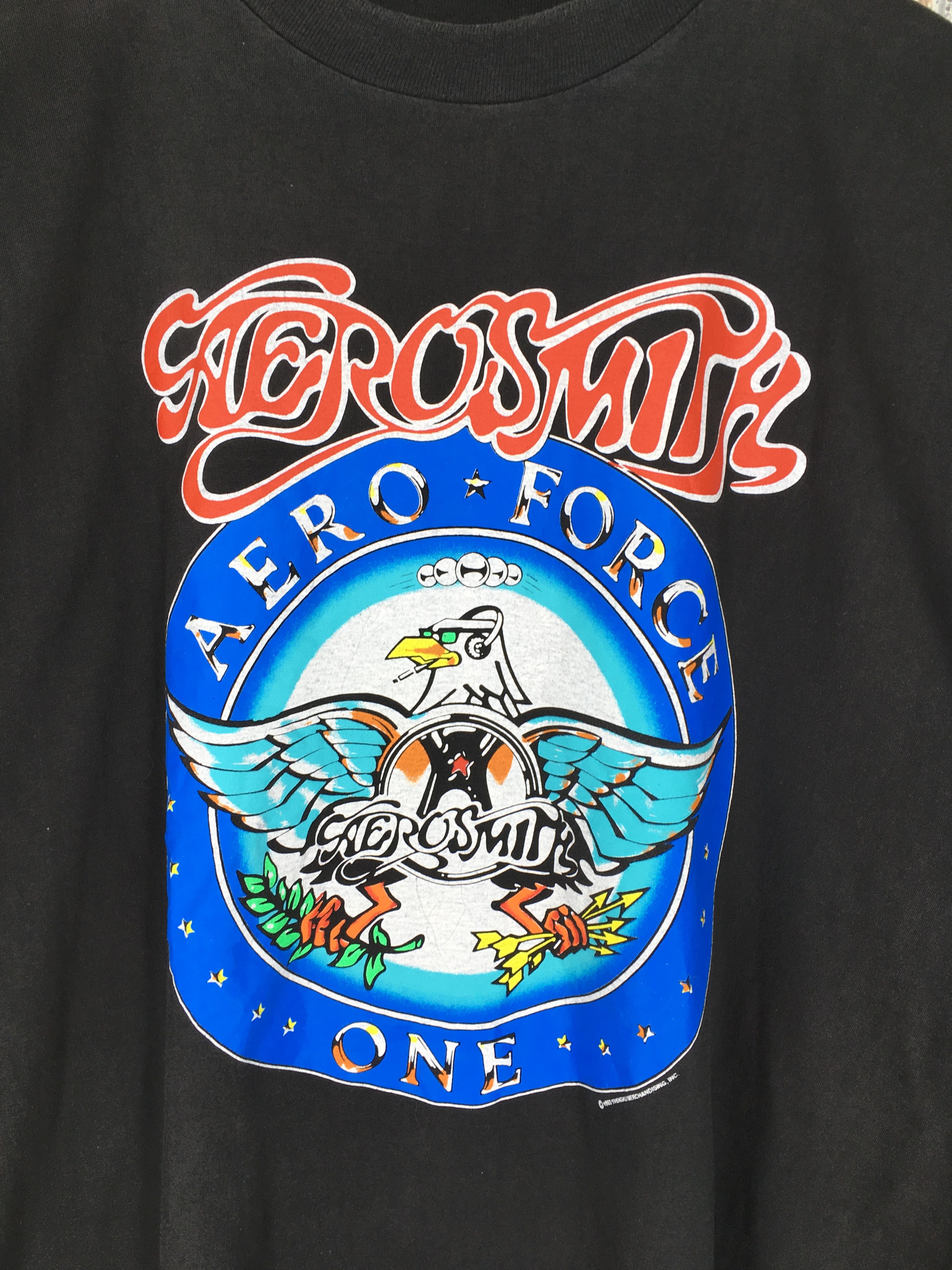 Aerosmith × Band Tees Vintage 90s Aerosmith Aero Force One Tshirt XLarge Size US XL / EU 56 / 4 - 6 Thumbnail