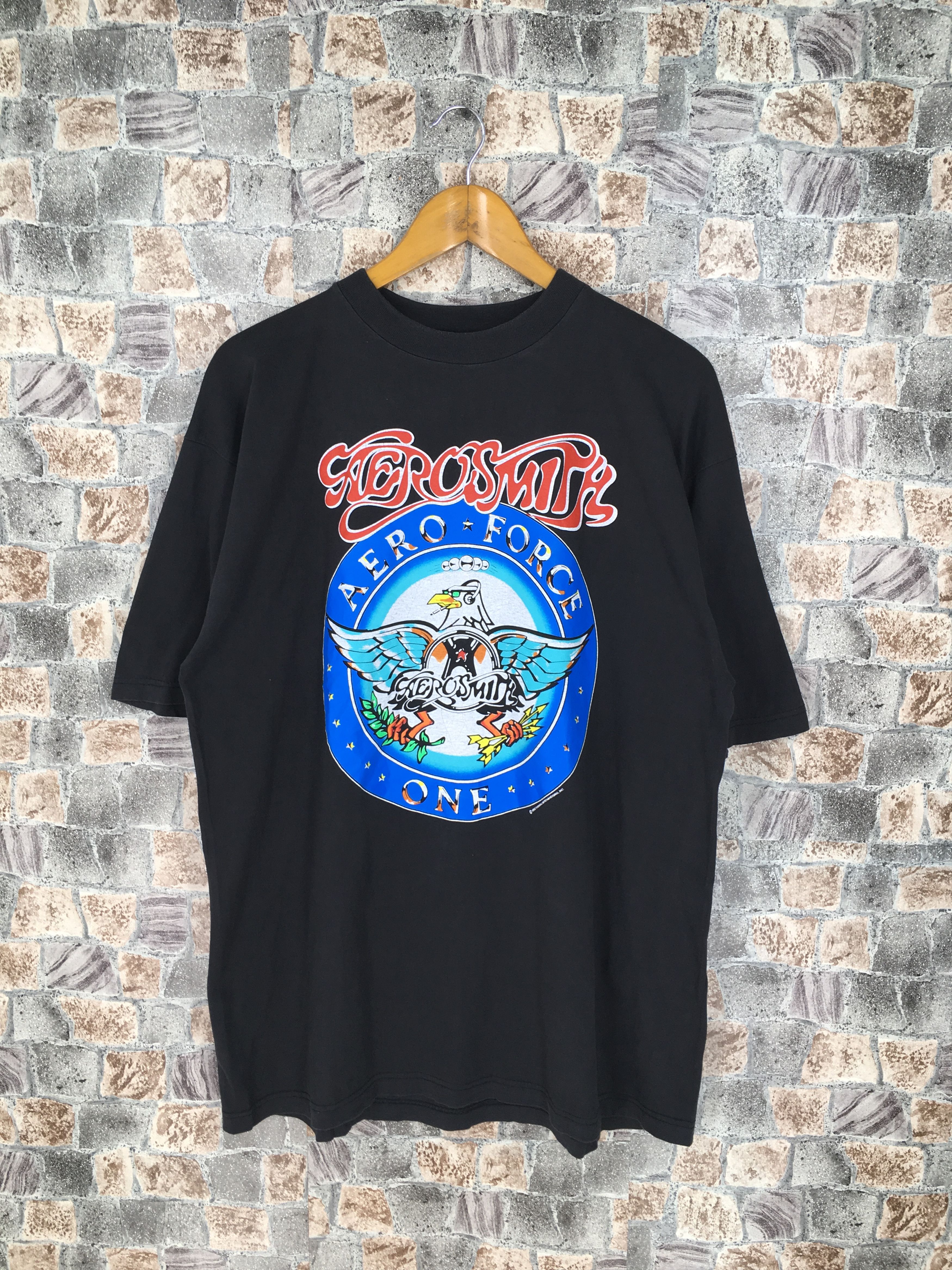 Aerosmith × Band Tees Vintage 90s Aerosmith Aero Force One Tshirt XLarge Size US XL / EU 56 / 4 - 1 Thumbnail