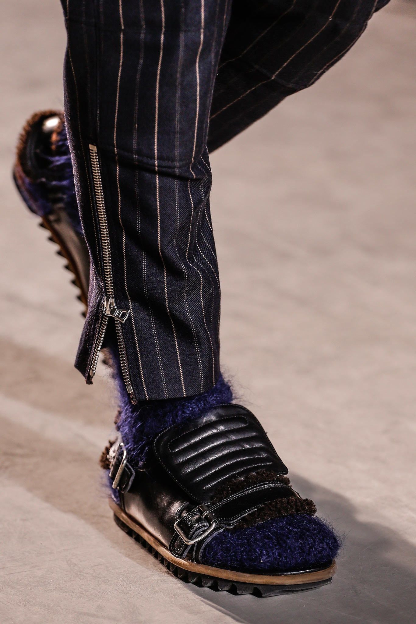 Dries Van Noten AW13 wool striped biker pants Size US 31 - 9 Thumbnail