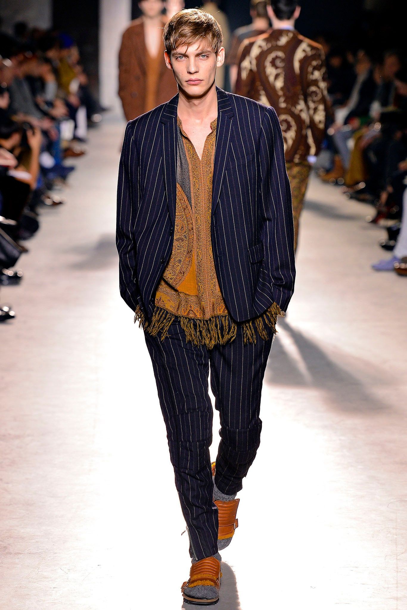 Dries Van Noten AW13 wool striped biker pants Size US 31 - 7 Thumbnail