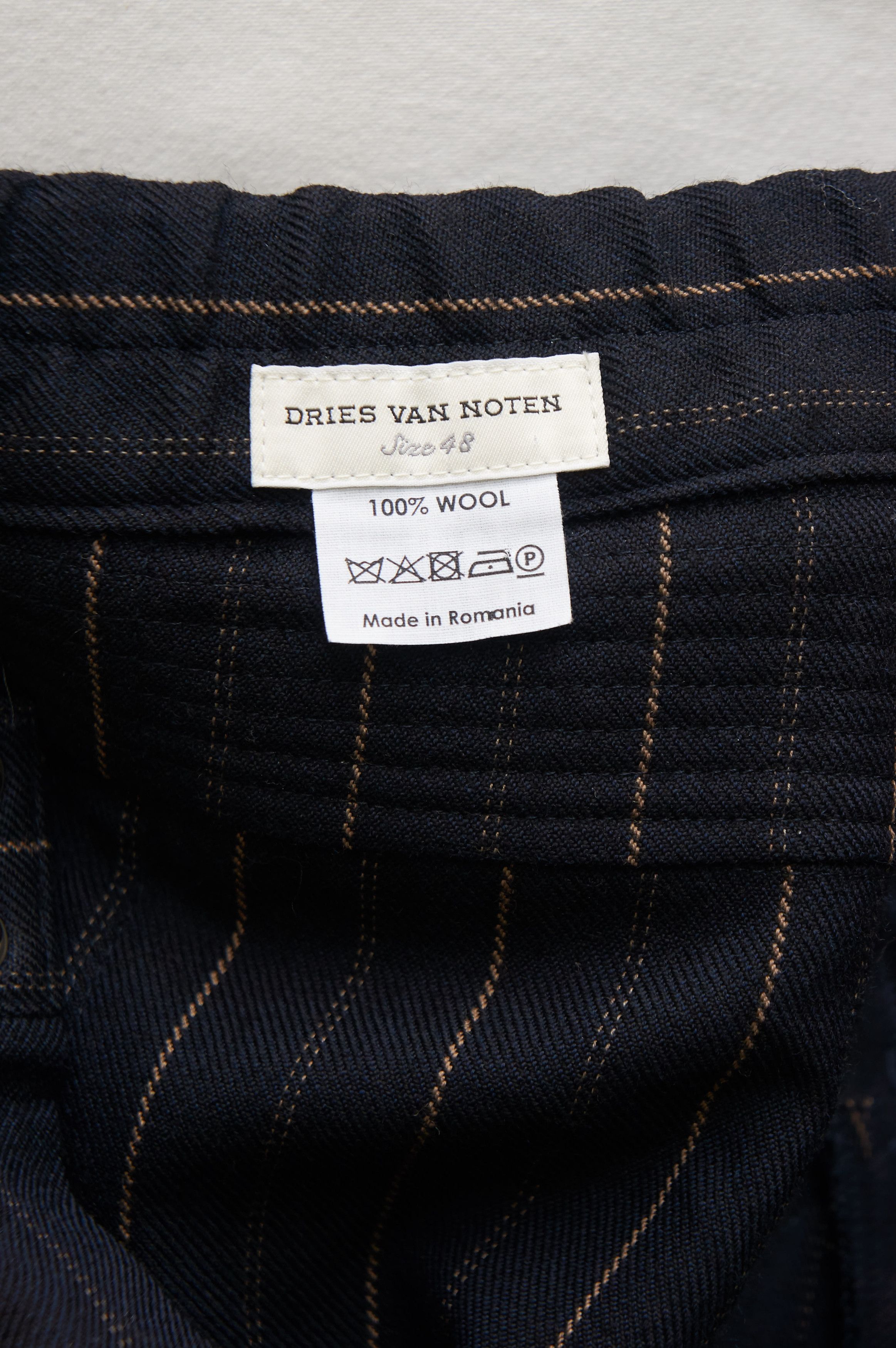 Dries Van Noten AW13 wool striped biker pants Size US 31 - 6 Thumbnail