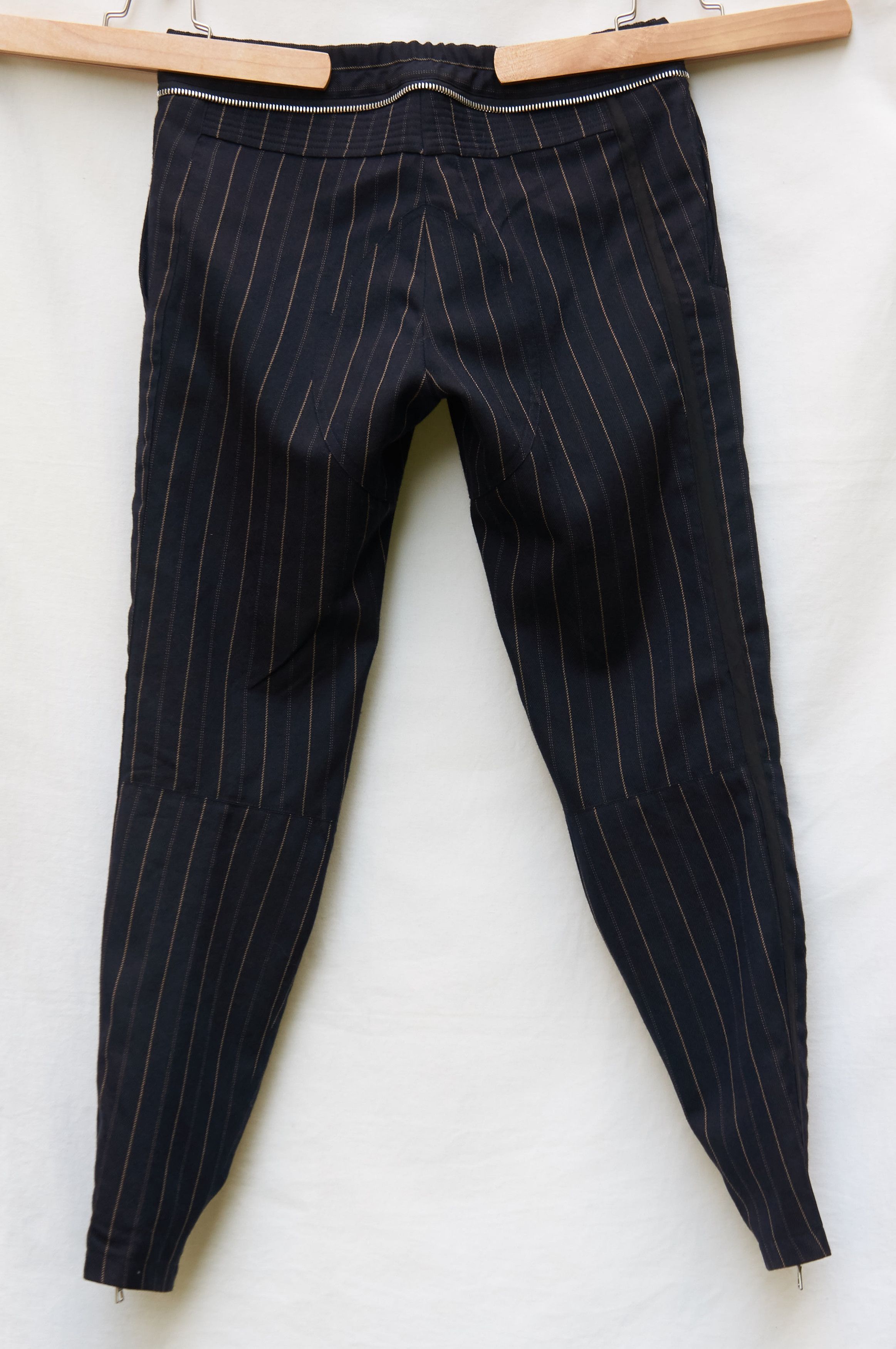 Dries Van Noten AW13 wool striped biker pants Size US 31 - 2 Thumbnail