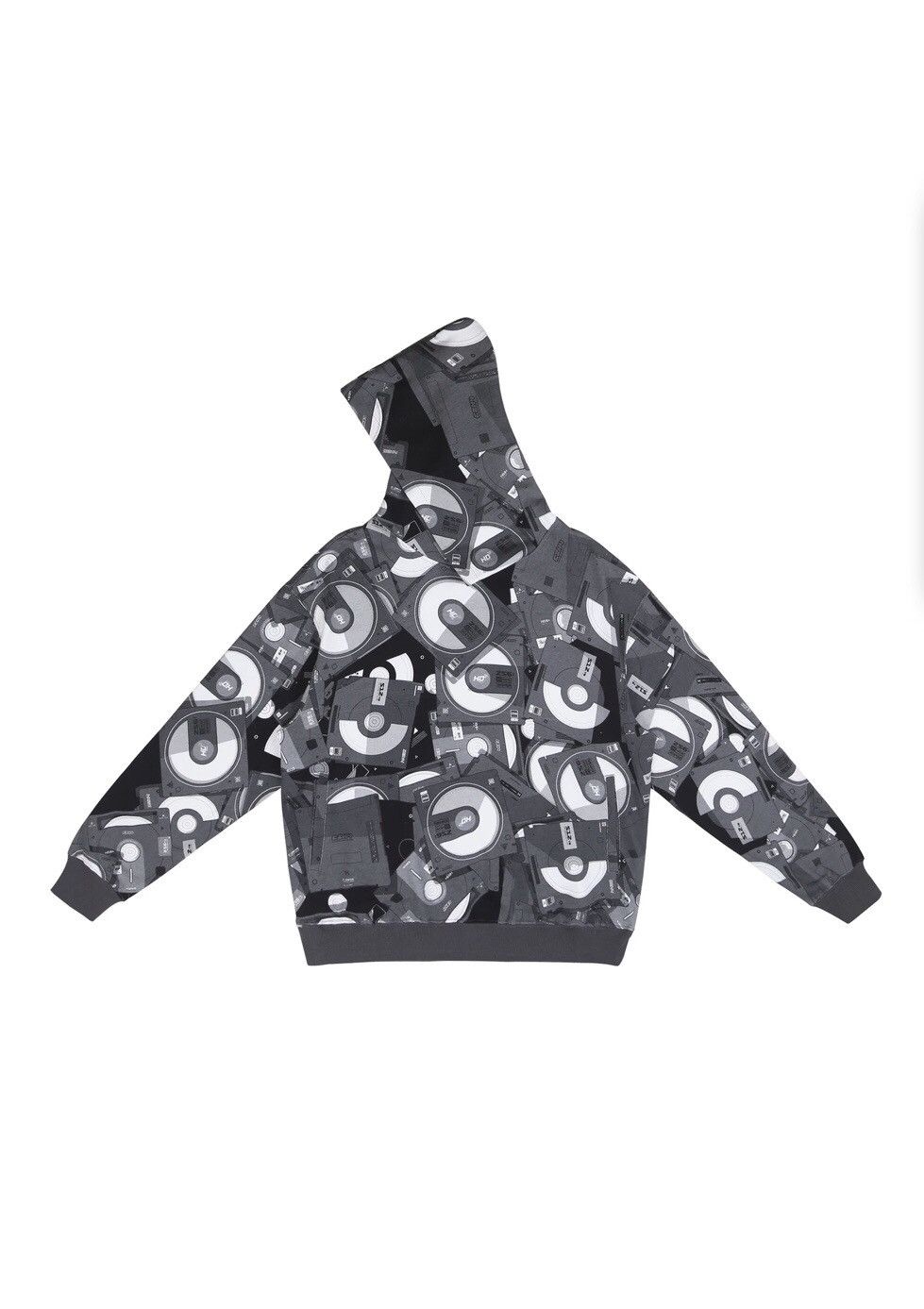 image of C2H4 Disposed Flash Drive Disk Hoodie in Grey, Men's (Size Small)