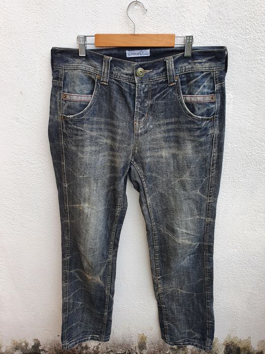 Distressed Denim JAPAN SUPERUBIS by Valletta Distressed Denim Jeans ...