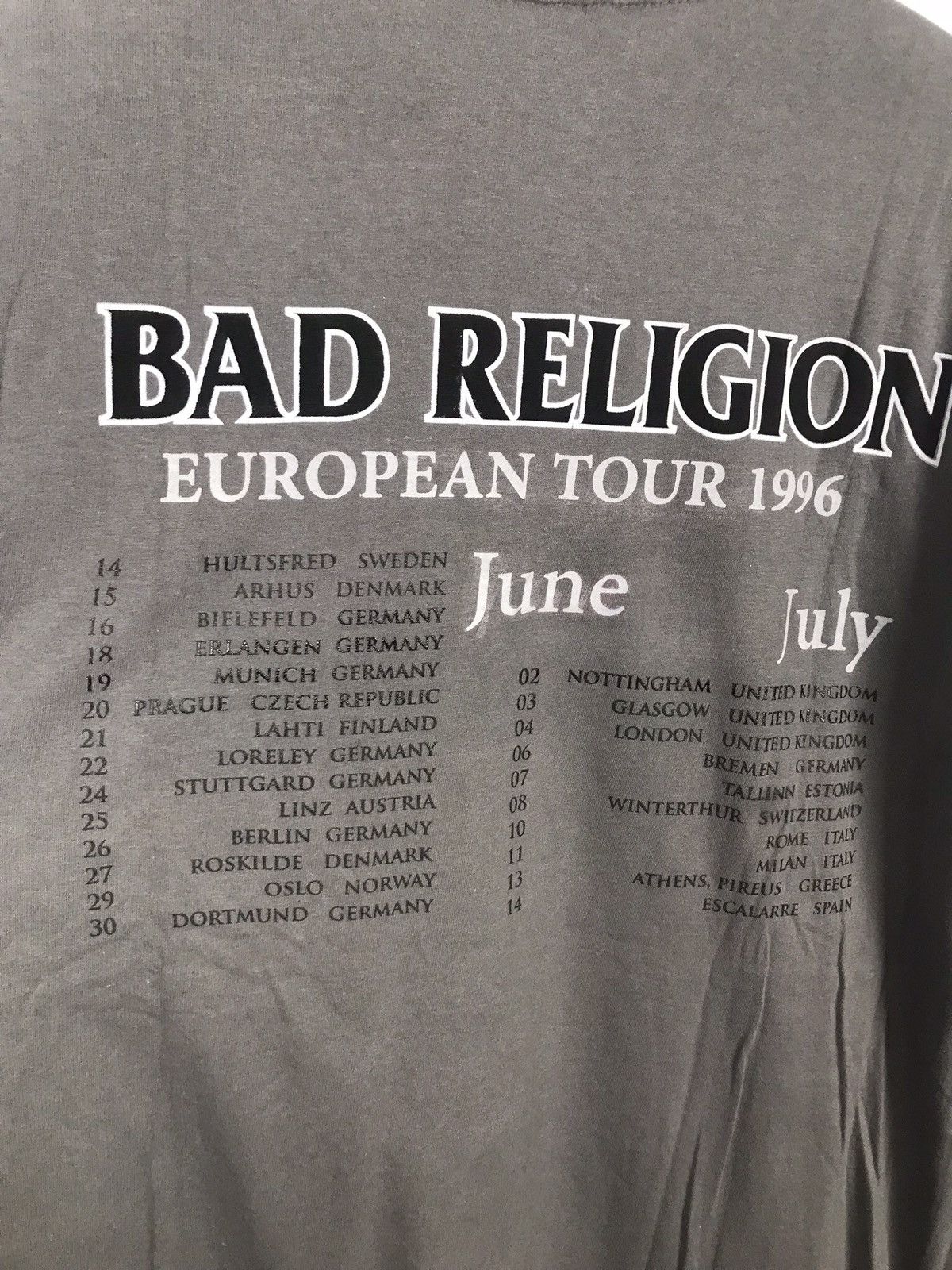 Band Tees Bad Religion European Tour 1996 Size US M / EU 48-50 / 2 - 4 Thumbnail