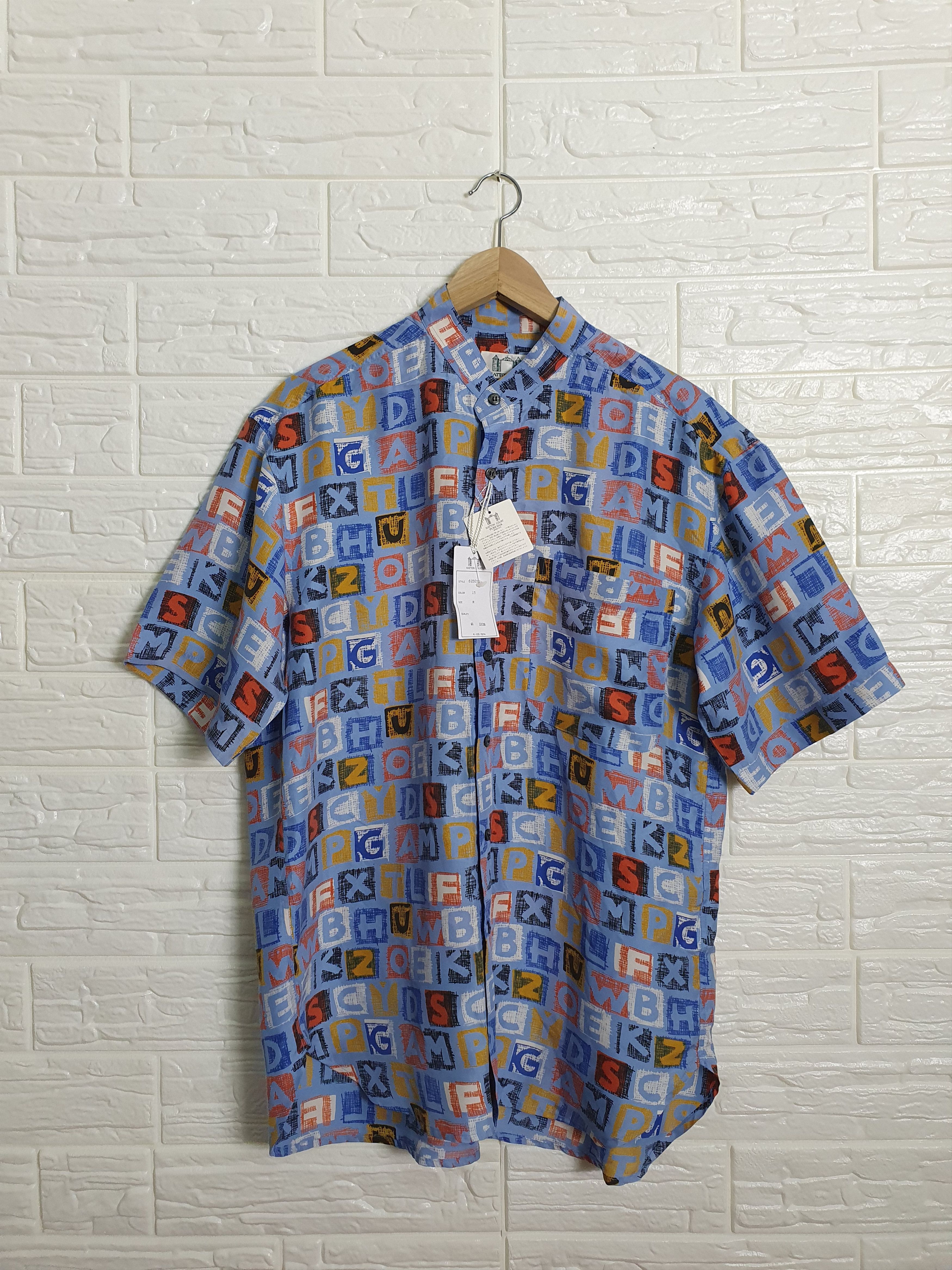 Hatton Court Pure Silk Mandarin Print Avant Garde Shirt