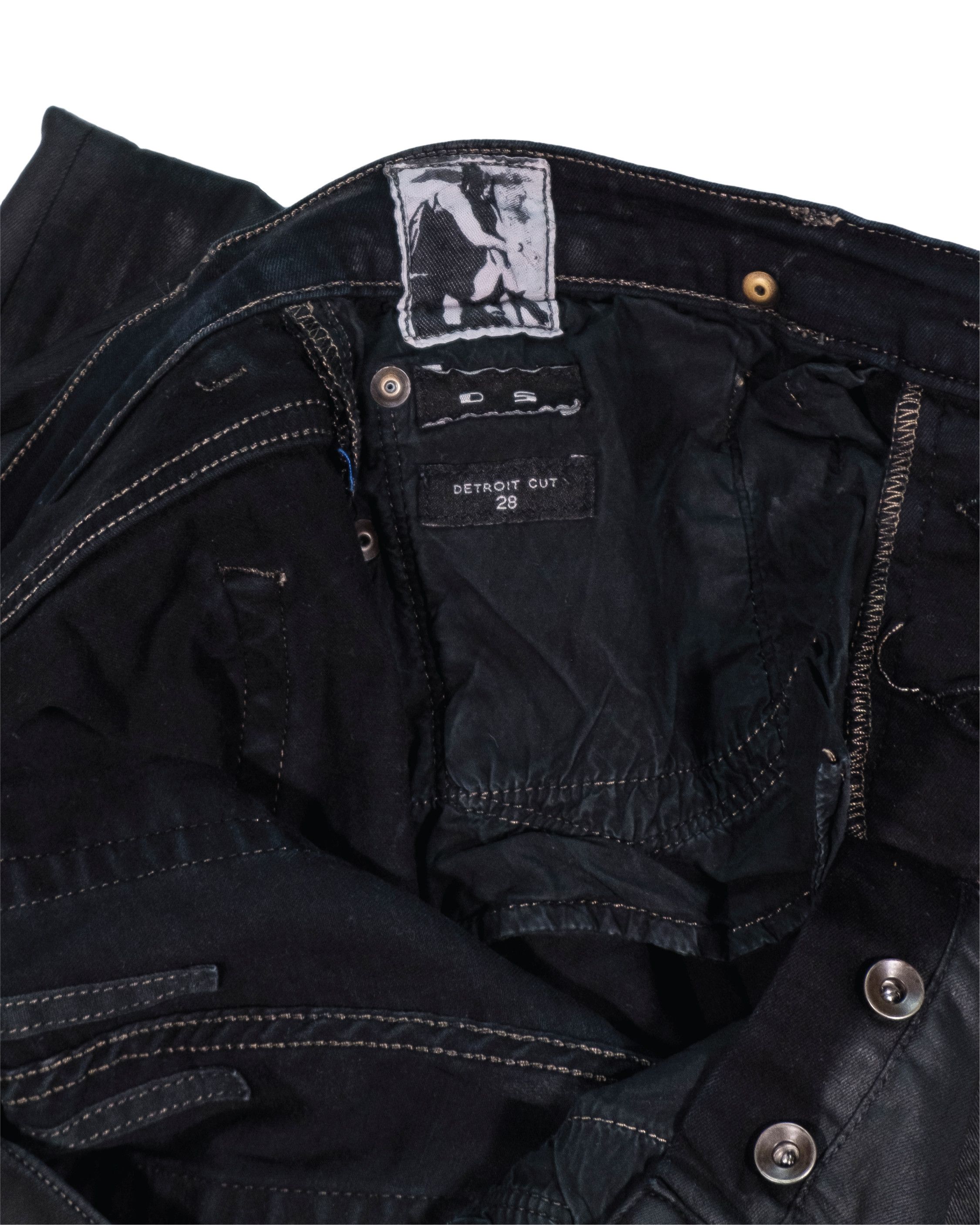 Rick Owens Detroit Cut Waxed Skinny Jeans - SS16