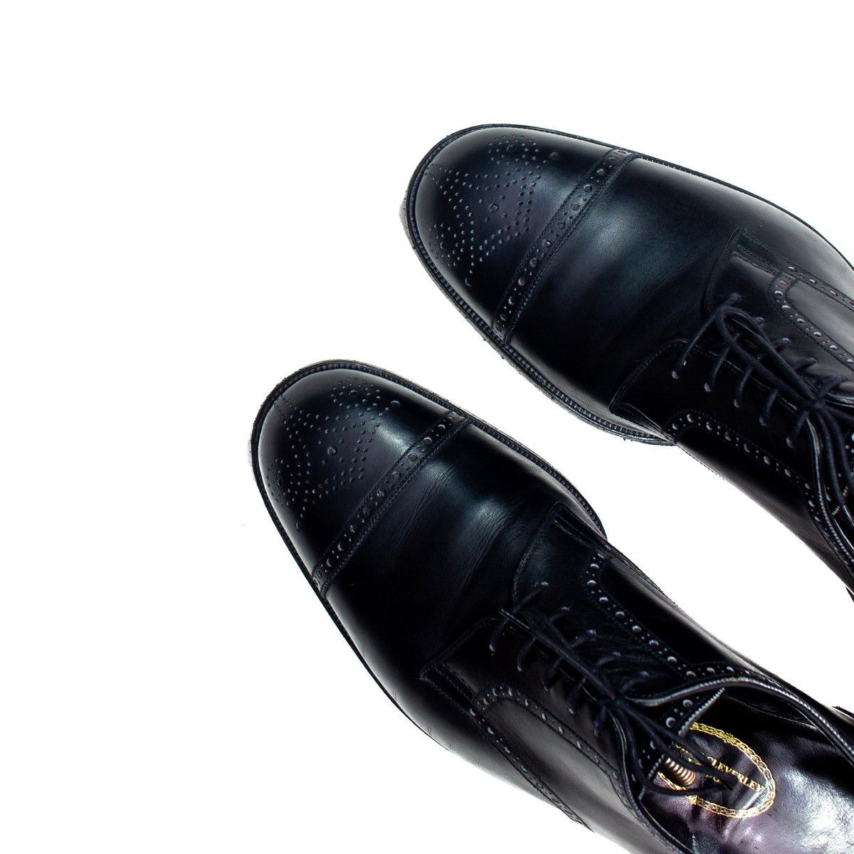 George Cleverley 869$ George Cleverley Cap Toe Wingtip Oxford Black Leather Size US 11 / EU 44 - 5 Thumbnail