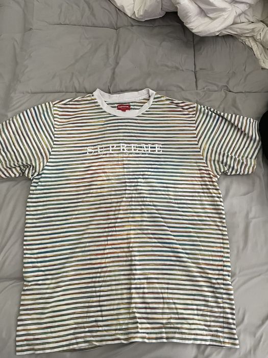 Supreme Supreme Static Stripe Tee White | Grailed