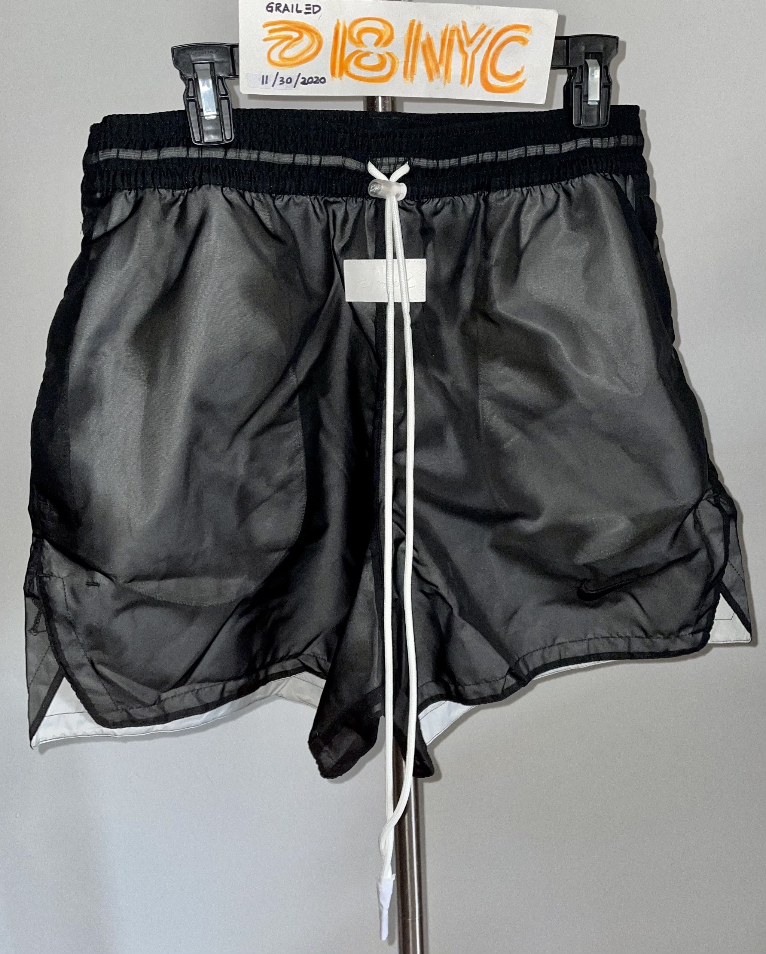 Nike NWT FEAR OF GOD x NIKE Black Nylon Stretch Shorts FOG sz M Grailed