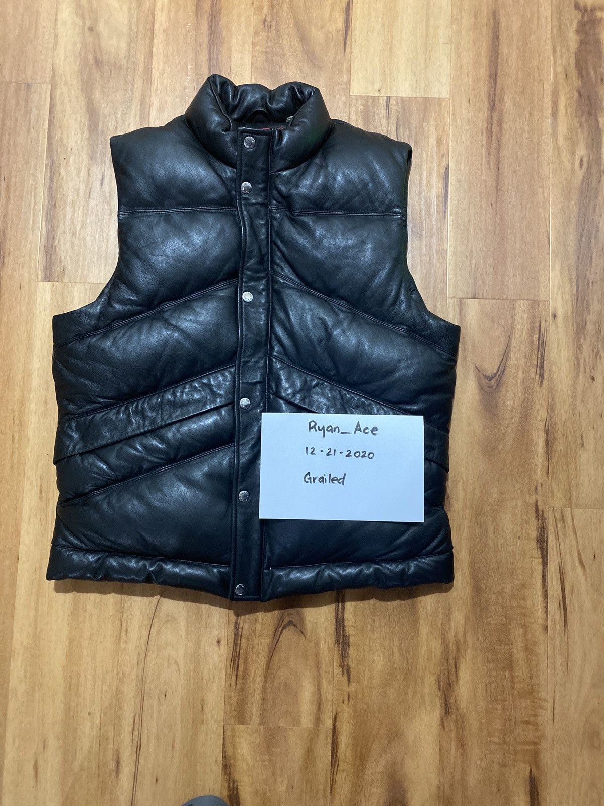Supreme Supreme Leather Down Puffer Vest Fall/Winter 2009 | Grailed