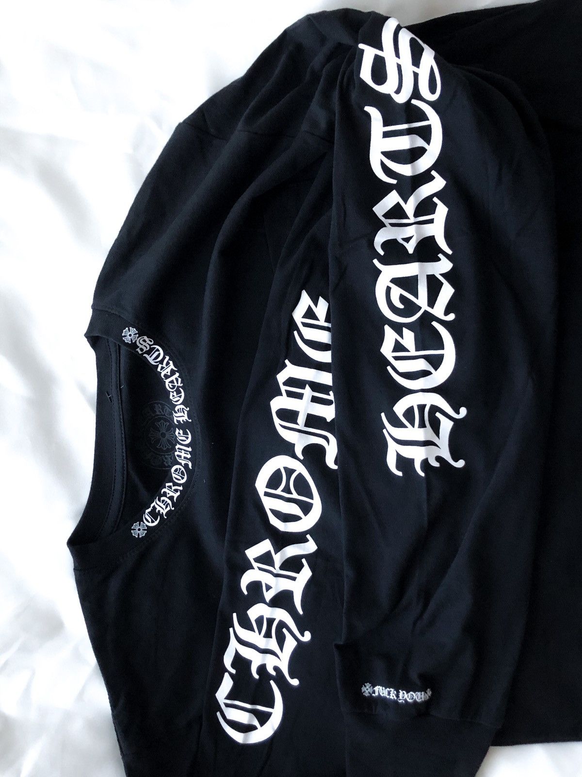 Chrome Hearts CHROME HEARTS COLLAR LOGO FUCK YOU LONG SLEEVE