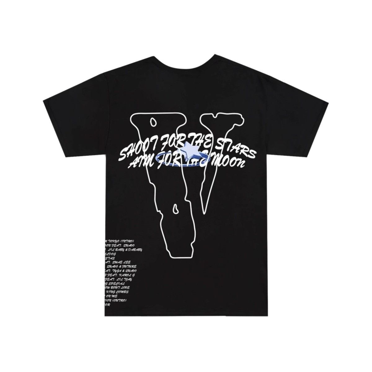 Vlone Vlone X Pop Smoke Black Tracklist T-Shirt (Large) | Grailed