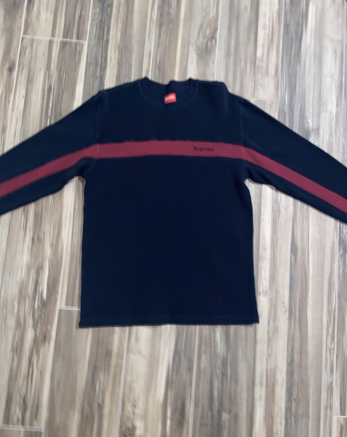 Supreme Panel Stripe Waffle Thermal | Grailed
