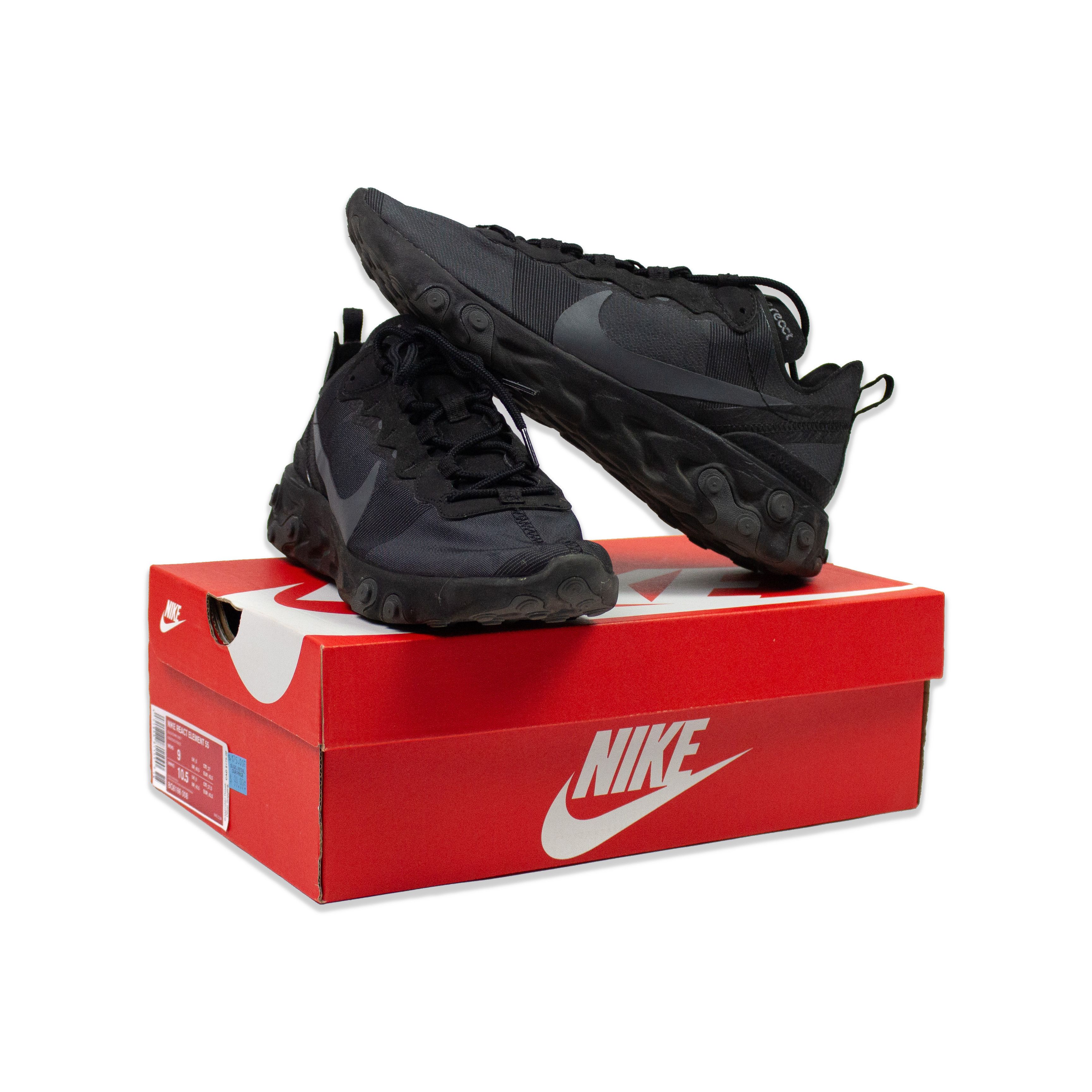Nike Nike React Element 55 Triple Black Size US 9 / EU 42 - 2 Thumbnail