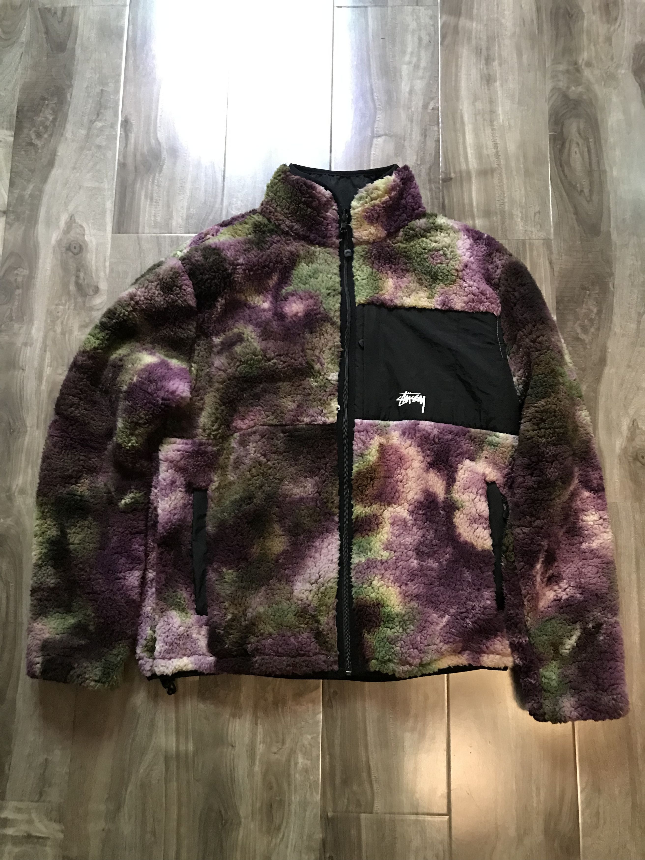 Stussy NWT Stussy Reversible Tie Dye Micro Fleece jacket | Grailed