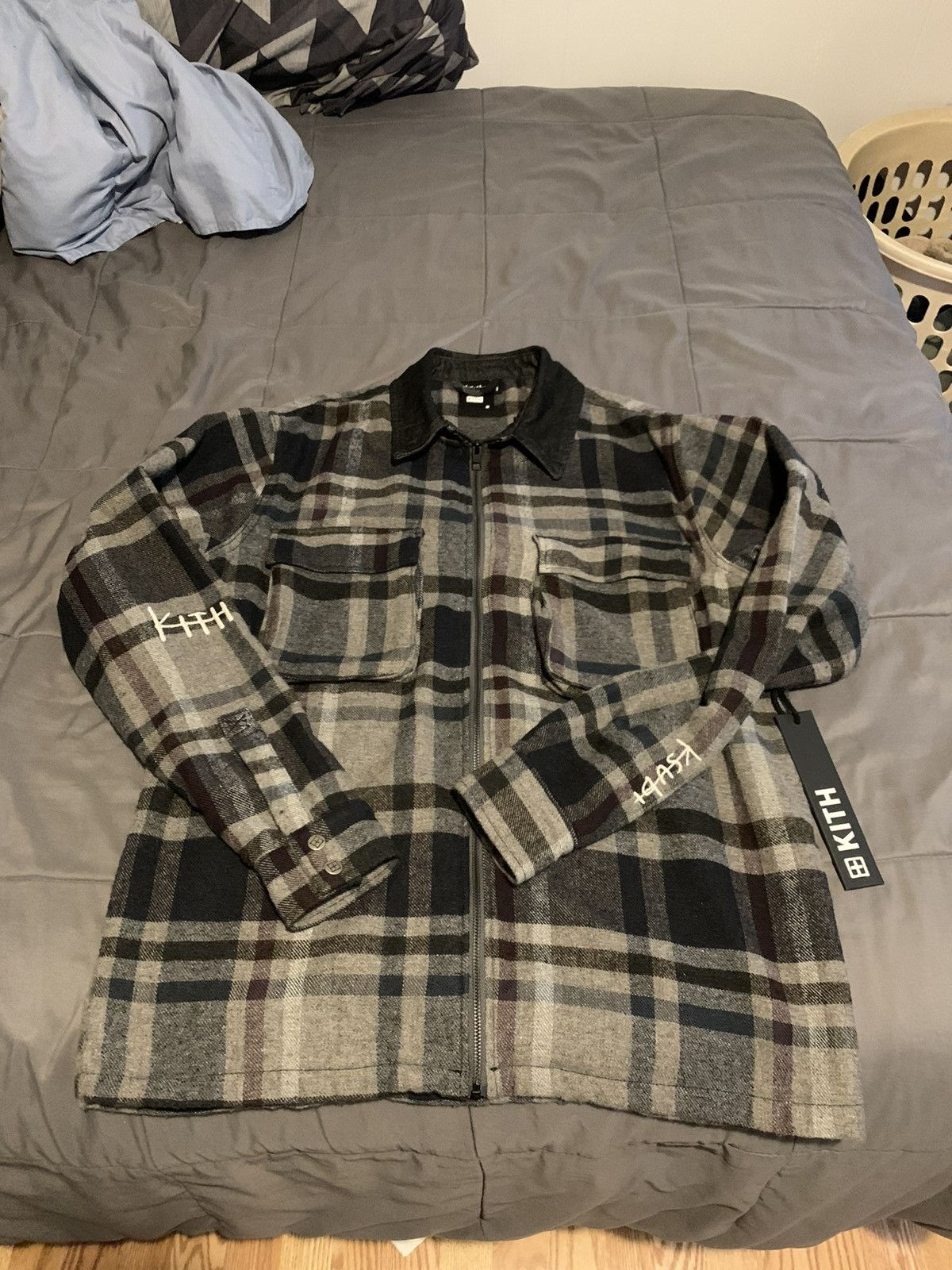 Kith × Ksubi Kith x Ksubi Kace Zip Up Shirt Dark Plaid sz M | Grailed